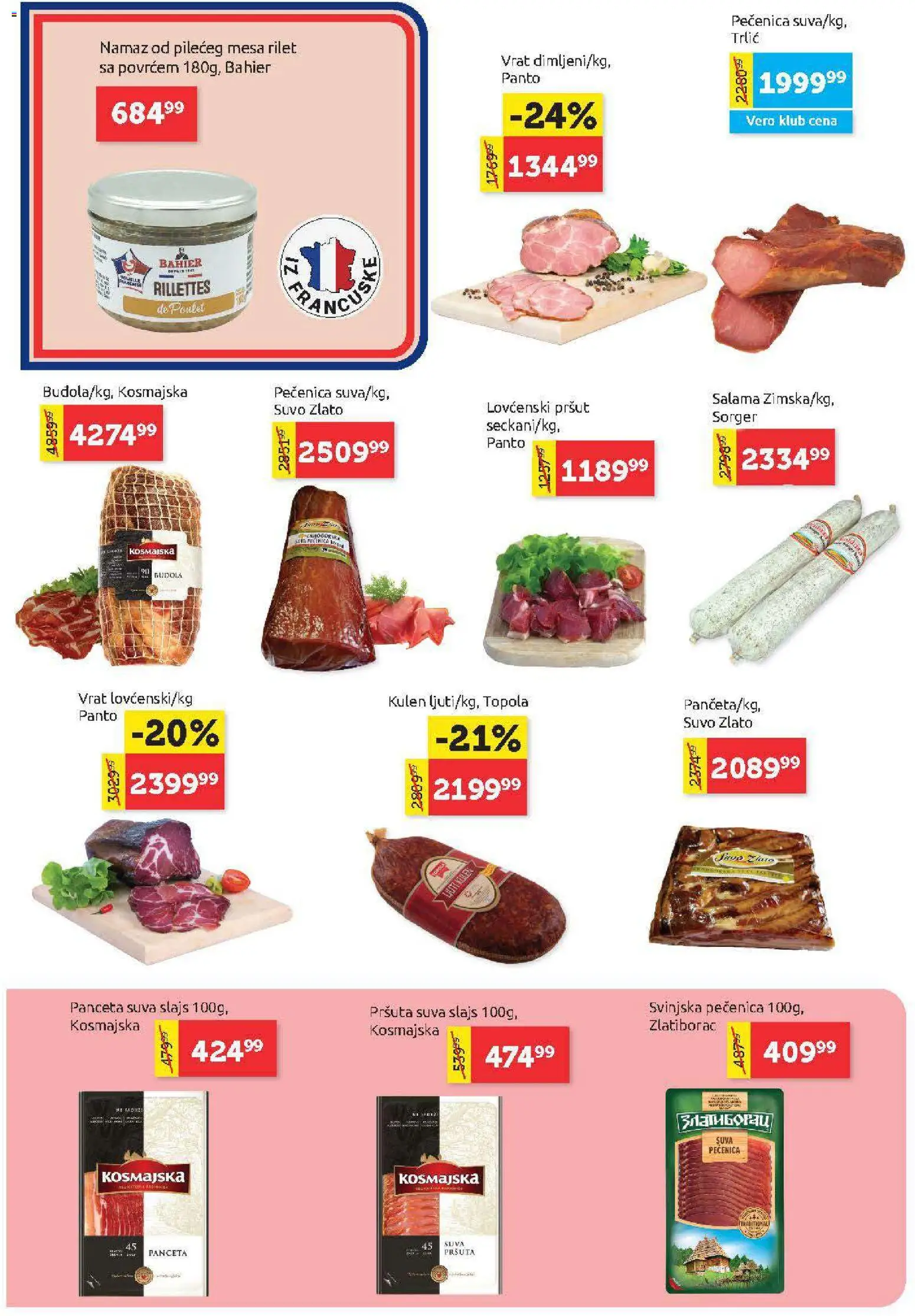 SuperVERO katalog - važi od 02.04.2026 | Strana: 8 | Proizvode: Pršut, Panceta, Kulen, Pečenica
