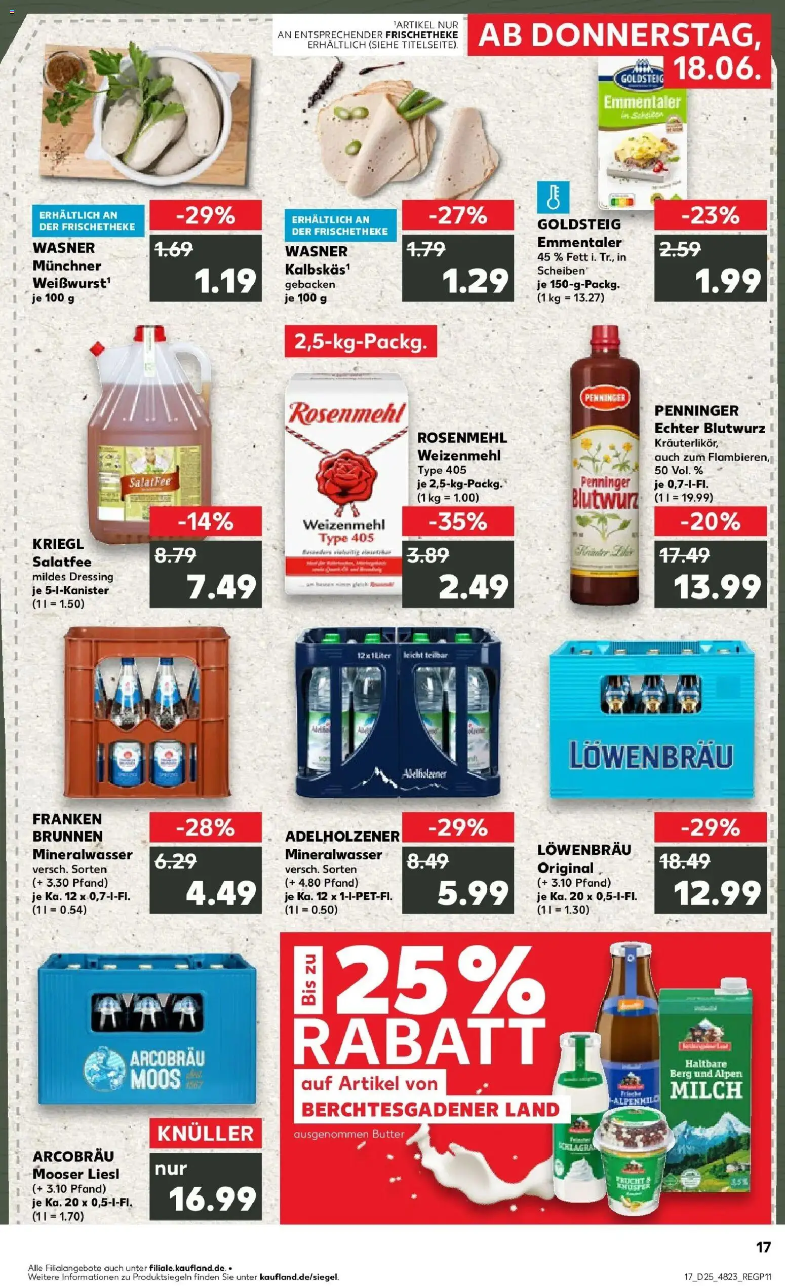 Kaufland Prospekt Straubing – gültig ab 15.06.2026 | Seite: 2 | Produkte: Milch, Dressing, Weißwurst, Weizenmehl
