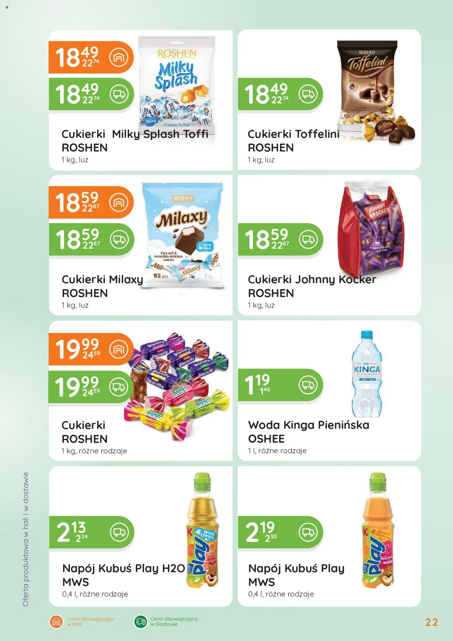 Eurocash gazetka - Oferta Handlowa od 04.05.2026 | Strona: 22 | Produkty: Galaretka, Cukierki, Woda, Owoce