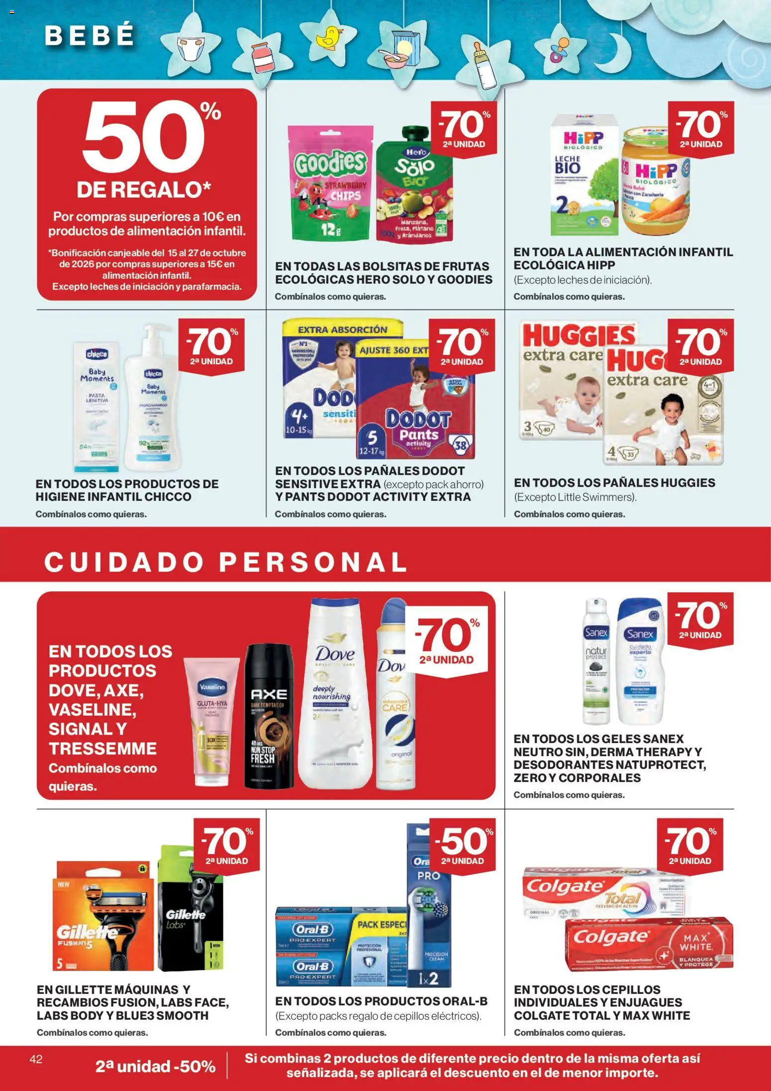 Hipercor catálogo │ válido desde el 24/09/2026 | Página: 42 | Productos: Pasta, Zanahoria, Body, Pañales