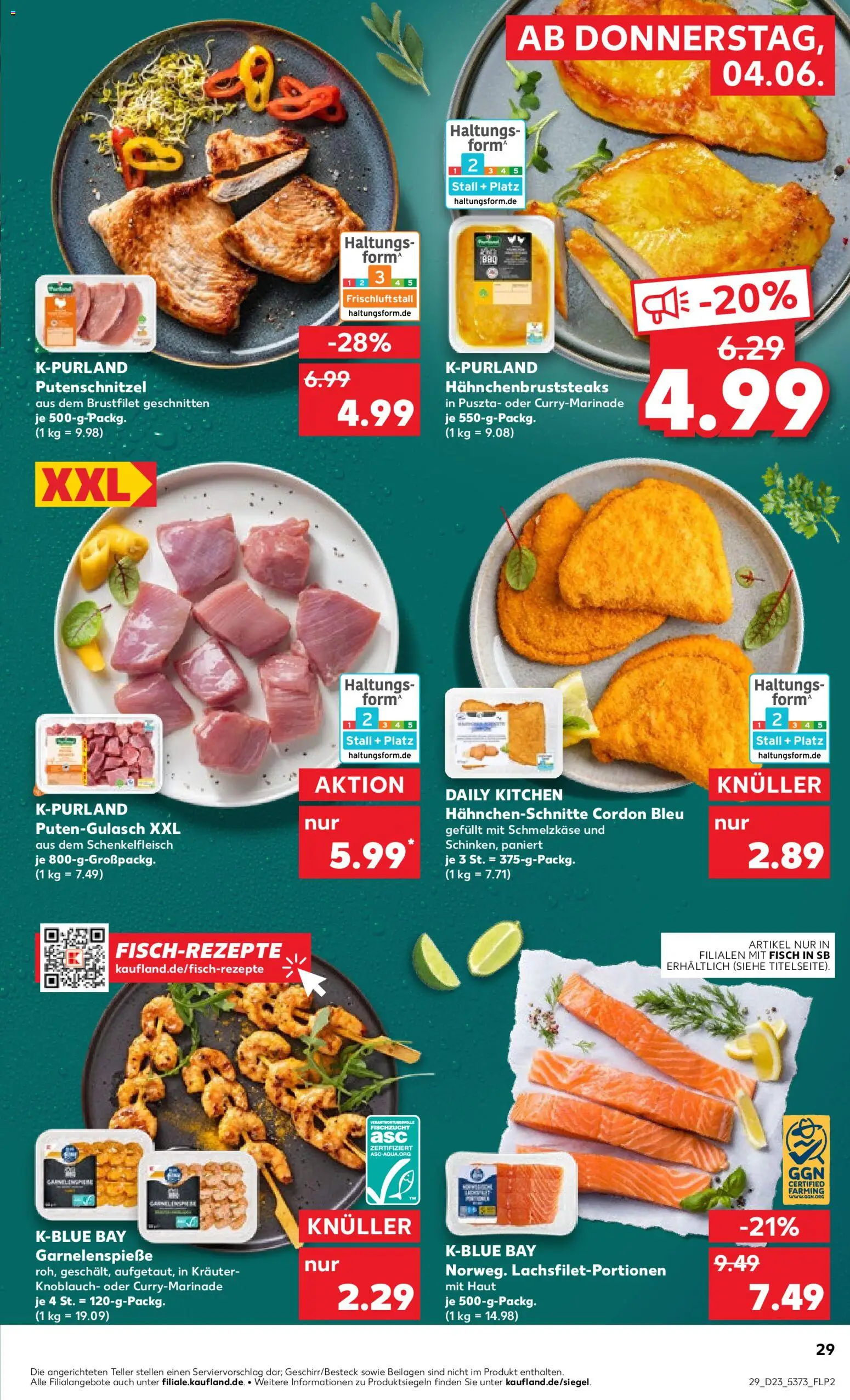 Kaufland Prospekt Hamburg – gültig ab 04.06.2026 | Seite: 29 | Produkte: Fisch, Putenschnitzel, Knoblauch