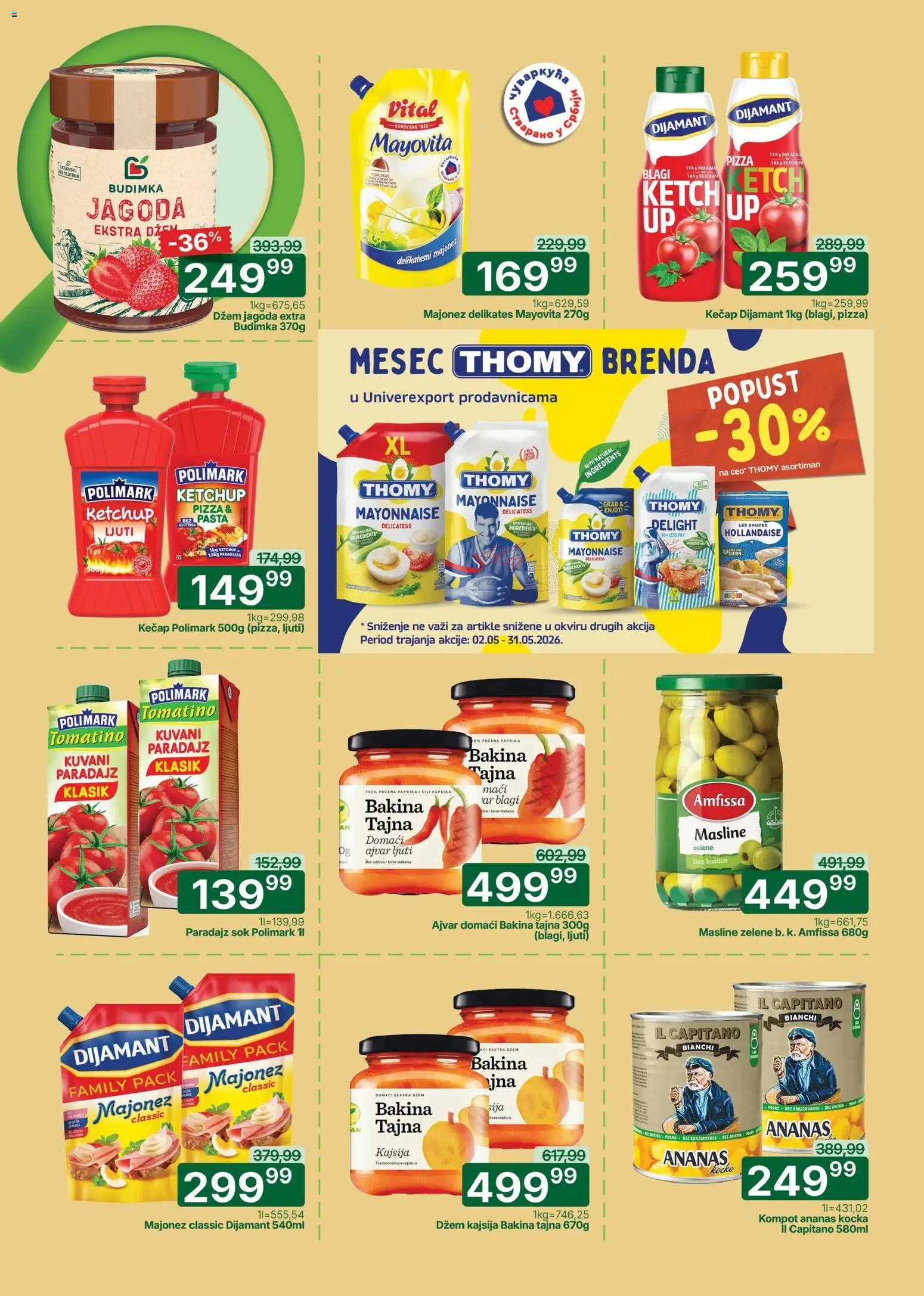 Univerexport katalog - važi od 11.05.2026 | Strana: 14 | Proizvode: Majonez, Kečap, Ajvar, Jagoda