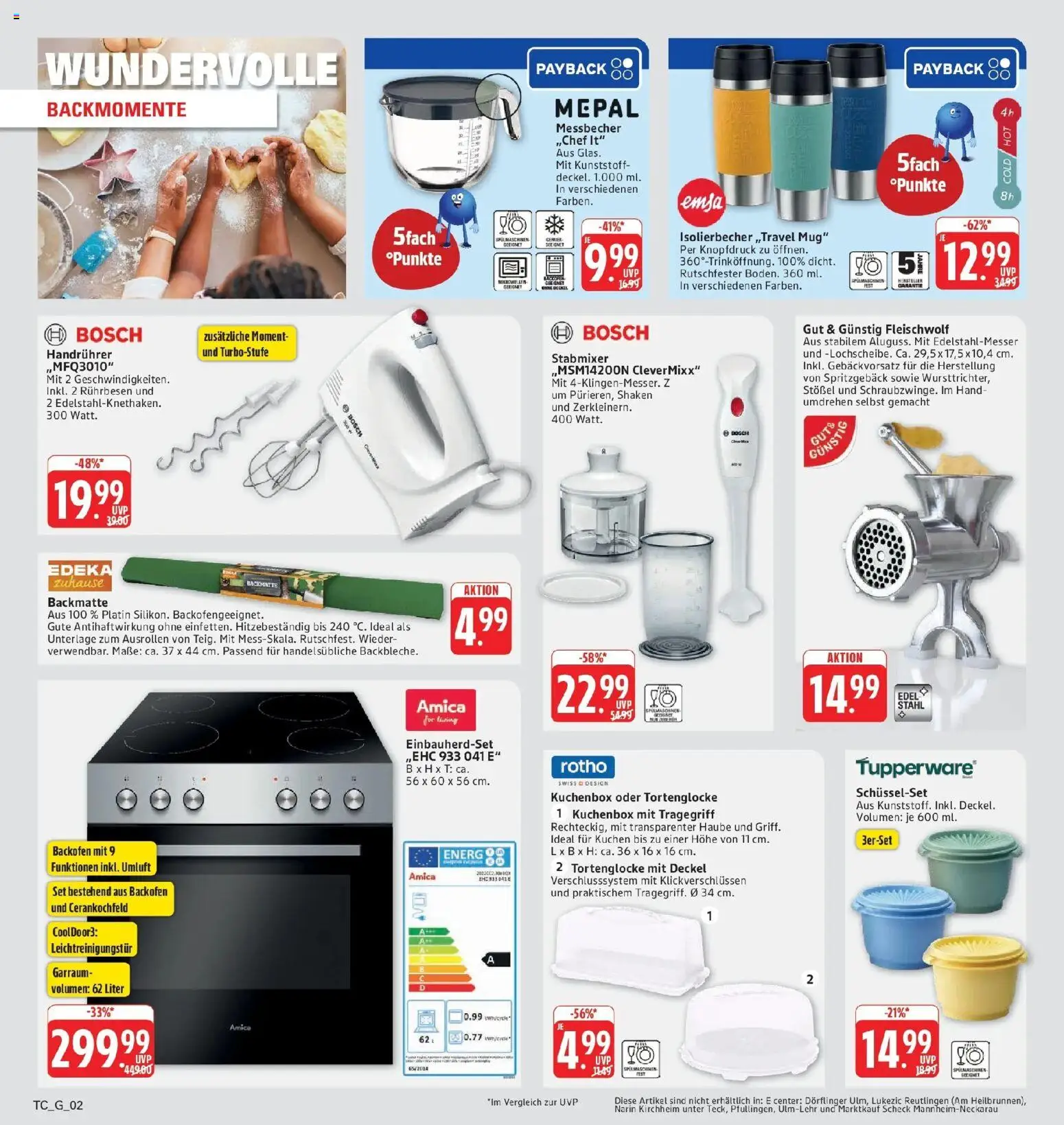 E center Prospekt Eislingen (ab 26.10.2026) zum Blättern | Seite: 30 | Produkte: Rührbesen, Backofen, Kuchen, Stabmixer