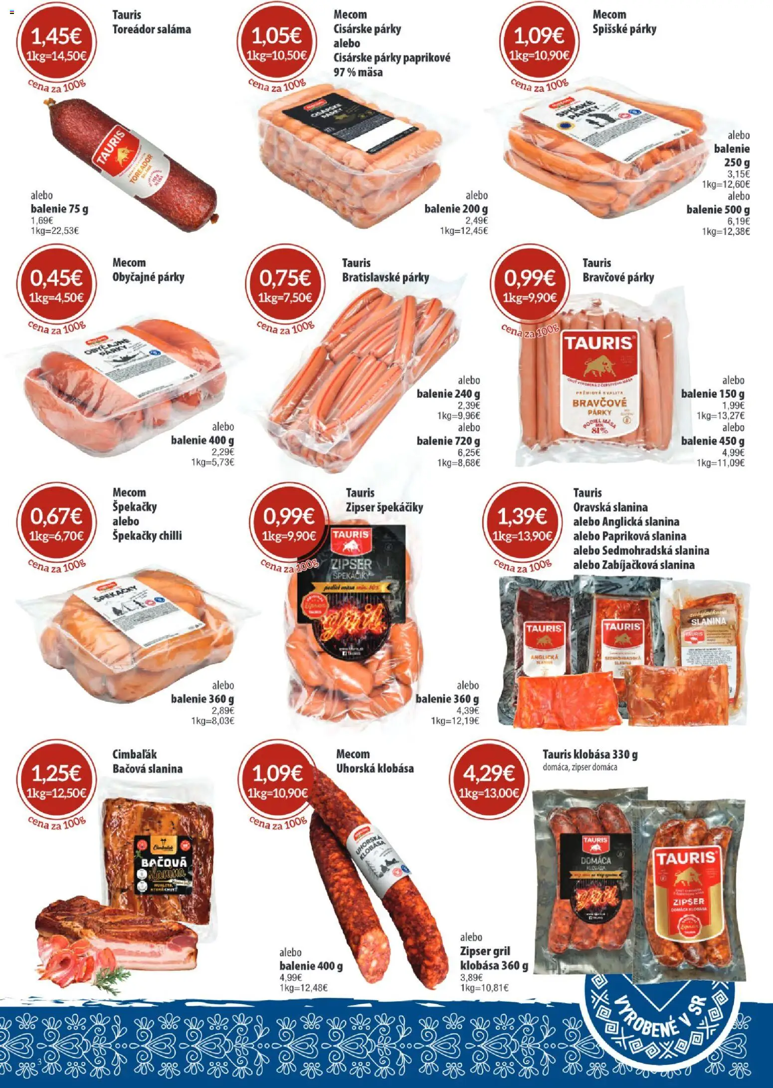 Nové Sintra akcie – leták je platný od 02.07.2026 | Strana: 3 | Produkty: Gril, Saláma, Slanina