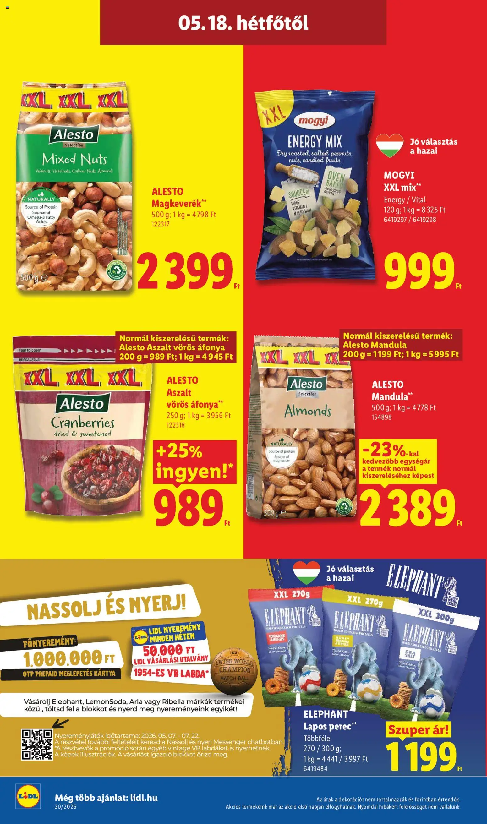 Lidl akciós ujság - amely érvényes a következő dátumtól: 14.05.2026 | Oldal: 64 | Termékek: Áfonya, Mandula, Protein, Vörös áfonya