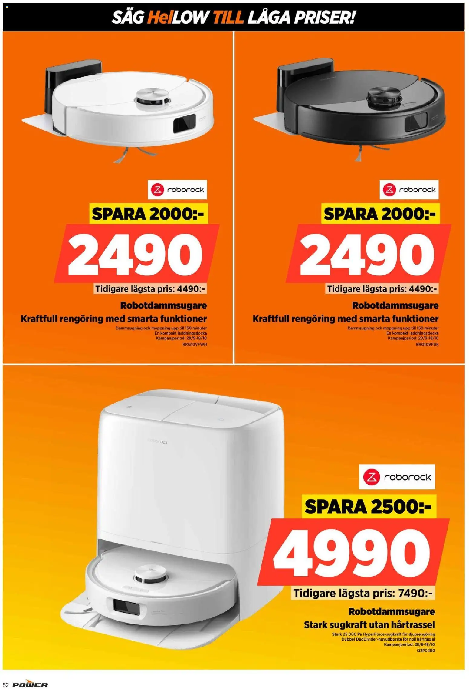 Power reklamblad aktuell från 12/10/2026 | Sida: 52 | Produkter: Såg, Robotdammsugare