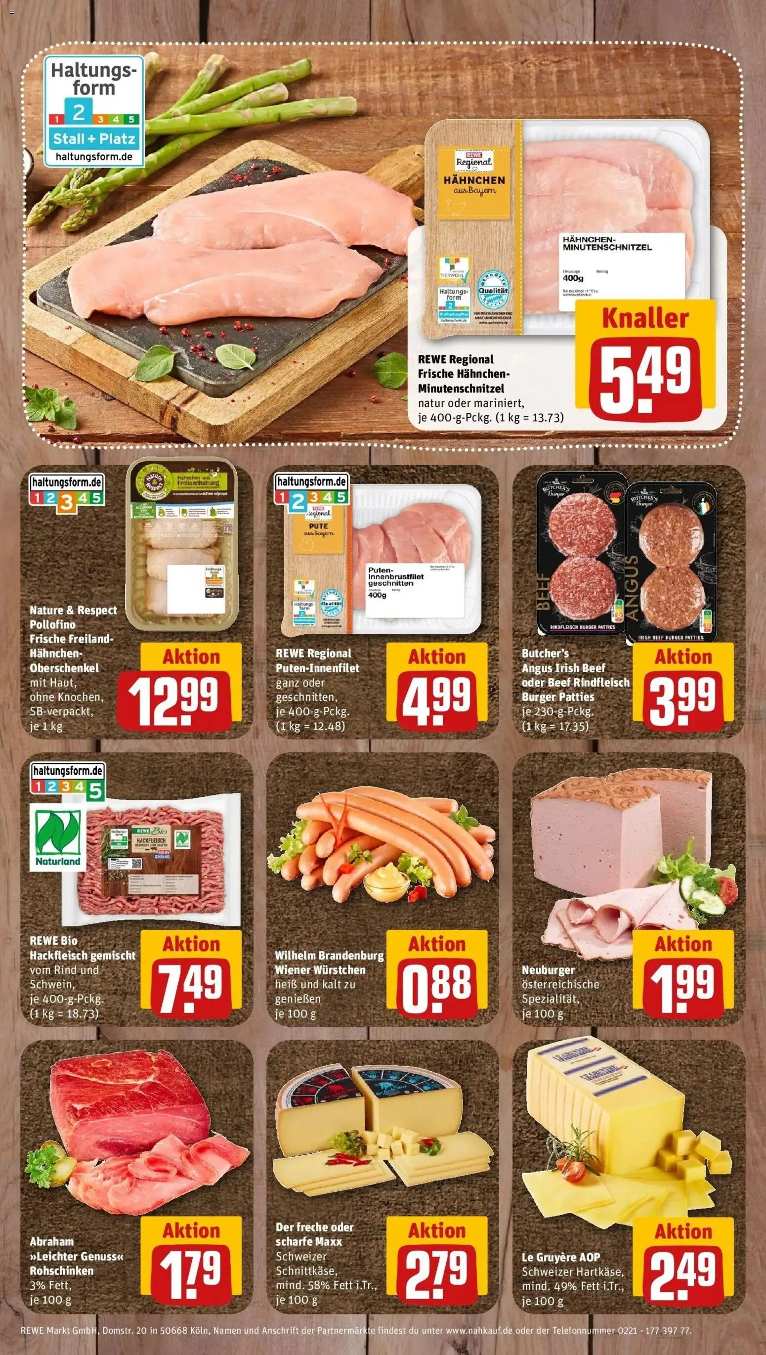 REWE Prospekt ab 26.10.2026 zum Blättern » Angebote | Seite: 10 | Produkte: Hahnchen, Burger, Rindfleisch, Hackfleisch