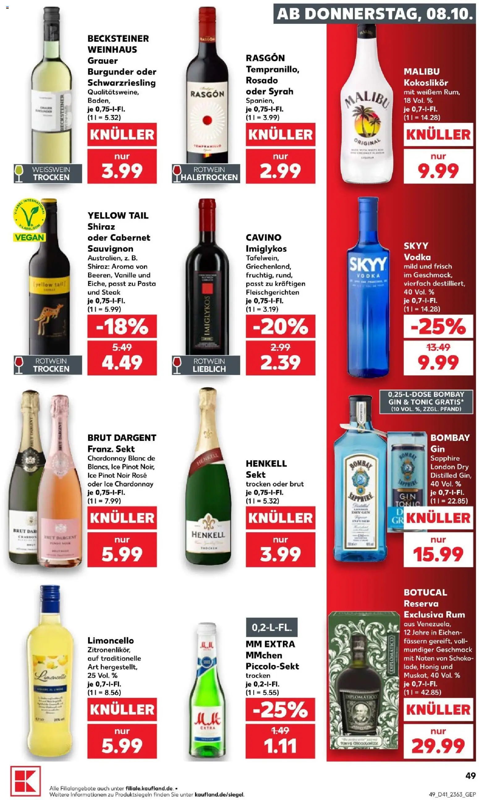 Kaufland Prospekt Bremen – gültig ab 08.10.2026 | Seite: 51 | Produkte: Weißwein, Brut dargent, Pasta, Steak