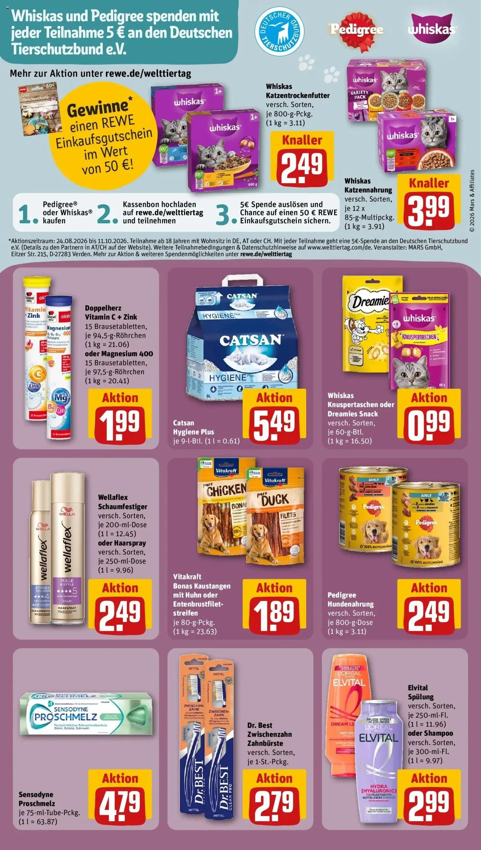 REWE Prospekt ab 28.09.2026 zum Blättern » Angebote | Seite: 23 | Produkte: Catsan, Shampoo, Spülung, Zahnbürste