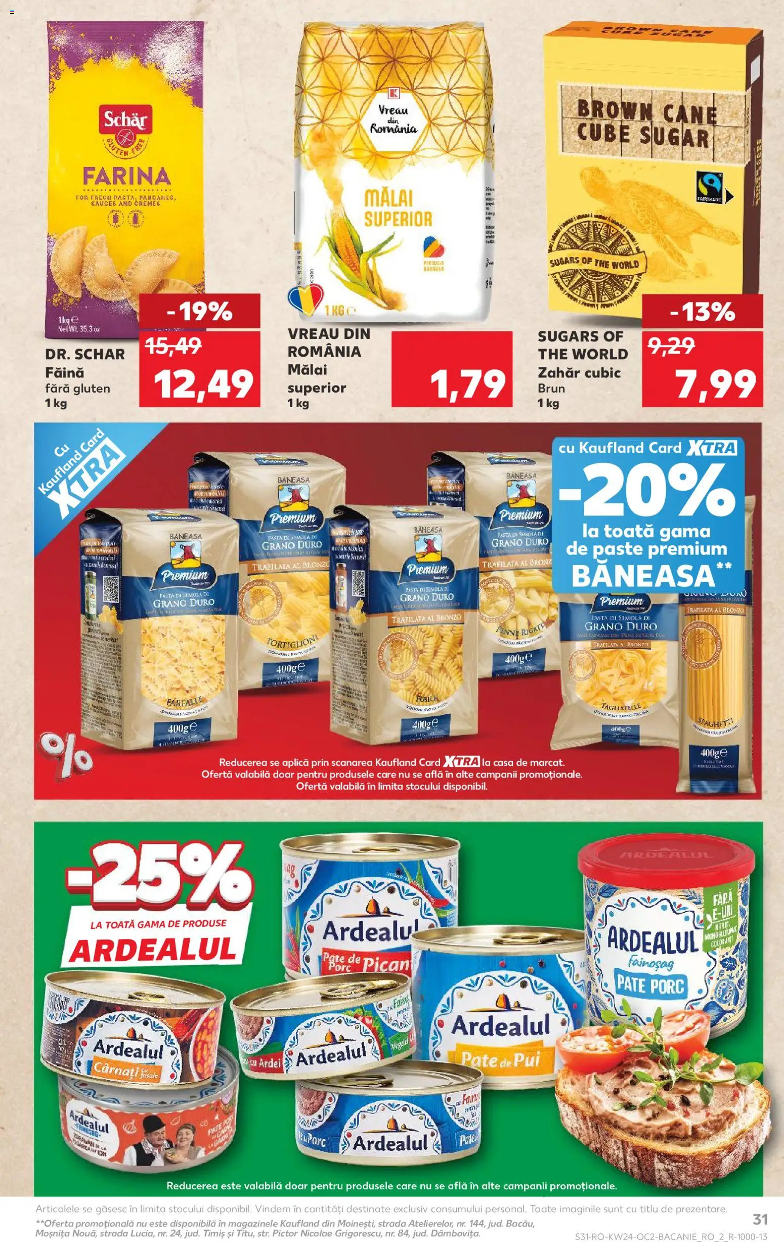 Kaufland RO akciós ujság - amely érvényes a következő dátumtól: 10.06.2026 | Oldal: 31 | Termékek: Farfalle, Penne