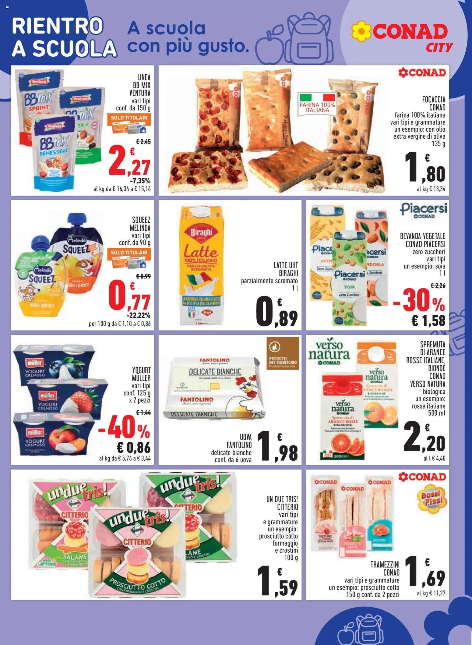 Volantino Conad del 27/08/2026 | Pagina: 13 | Prodotti: Yogurt, Latte, Olio, Olio extra vergine