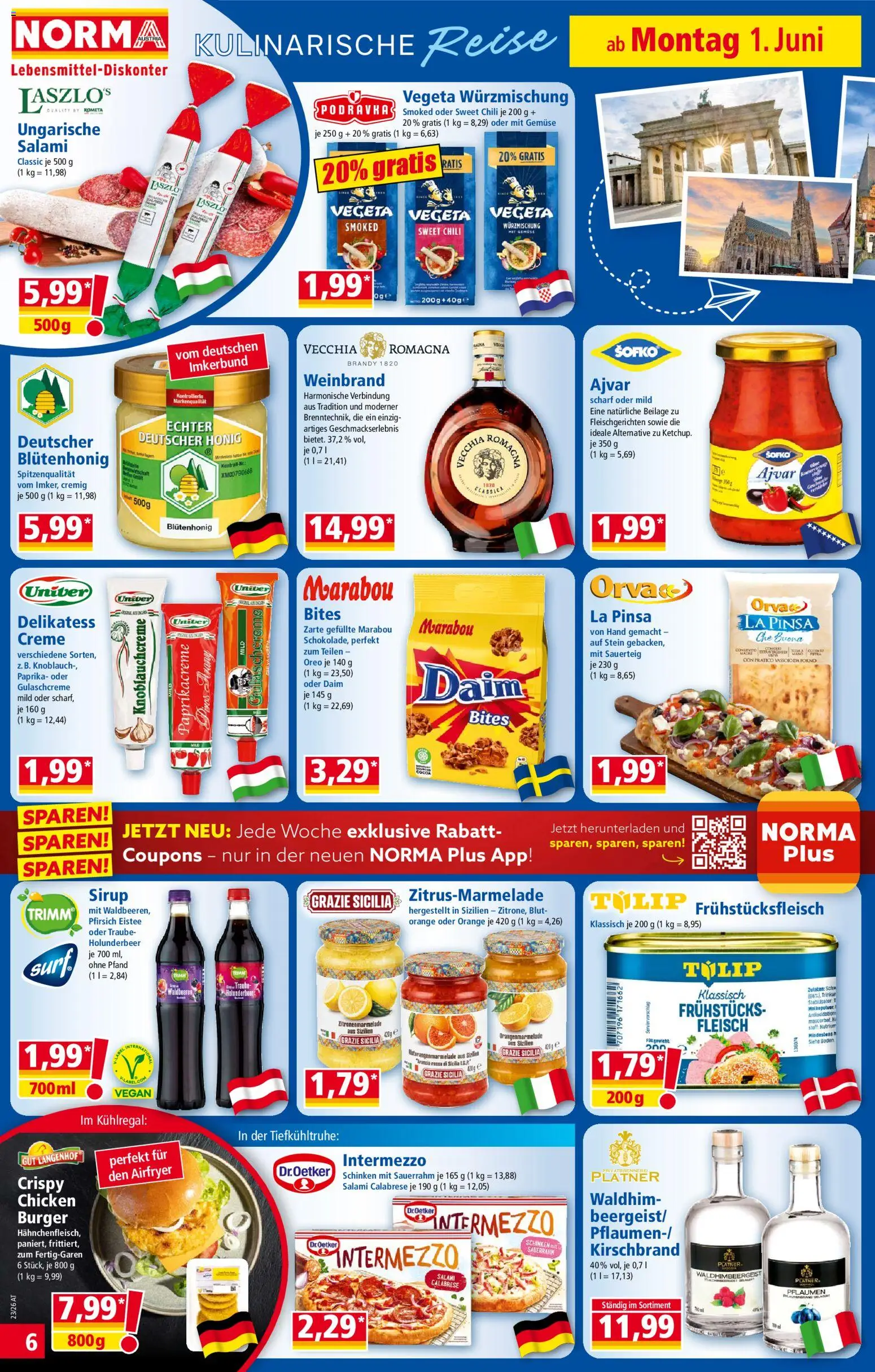 Norma Flugblatt gültig ab 01.06.2026 | Seite: 6 | Produkte: Gemüse, Knoblauch, Creme, Schinken
