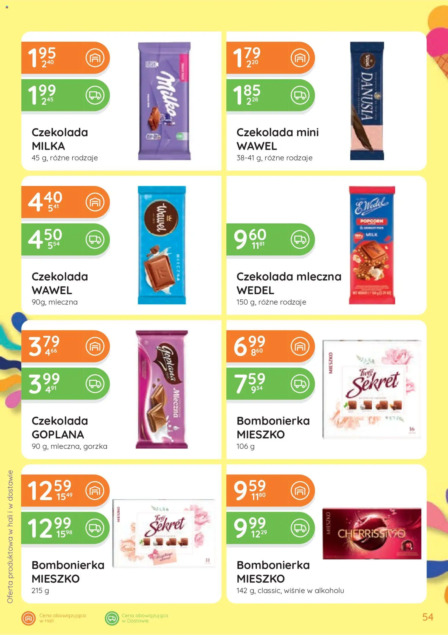 Eurocash gazetka od 25.06.2026 | Strona: 54 | Produkty: Czekolada mleczna, Bombonierka, Milka, Wiśnie