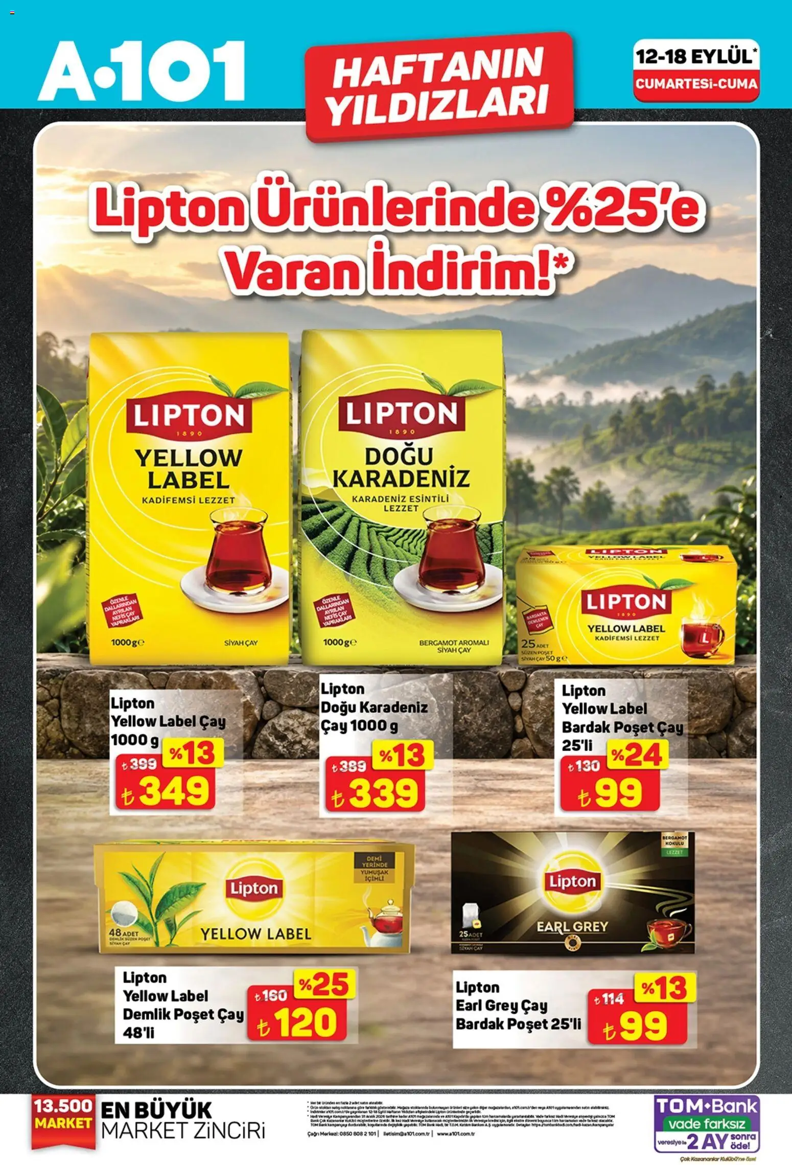 A101 Katalog - 12 Eylül 2026 tarihinden itibaren geçerlidir | Sayfa: 3 | Ürünler: Çay, Demlik poşet çay, Bardak, Demlik