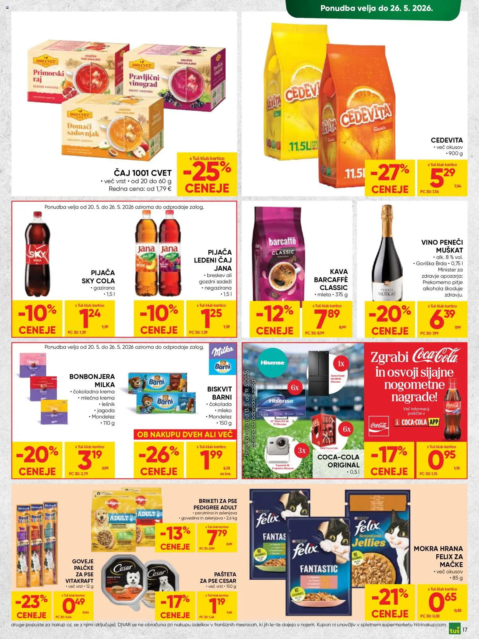 Novi Tuš katalog ponudbe – veljaven od 13.05.2026 | Stran: 17 | Izdelki: Tv, Mleko, Vino, Breskev
