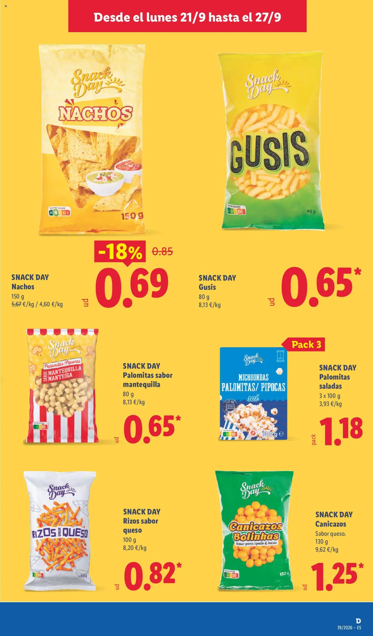 Lidl folleto │ válido desde el 21/09/2026 | Página: 13 | Productos: Palomitas, Queso, Mantequilla, Bacon