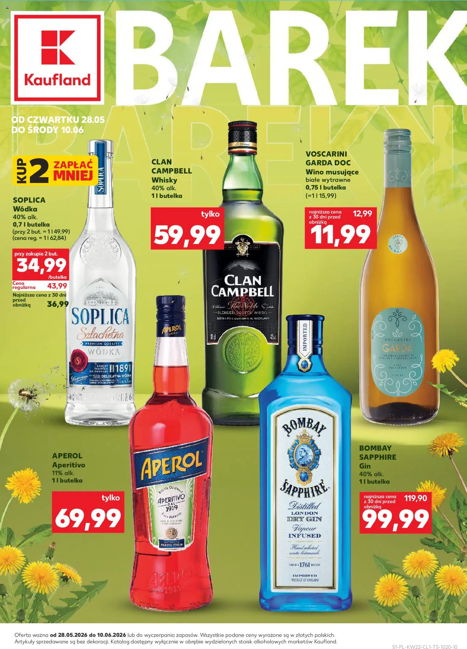 Kaufland Polsko leták - Barek od 28.05.2026 | Strana: 1 | Produkty: Gin, Whisky, Aperitivo, Aperol