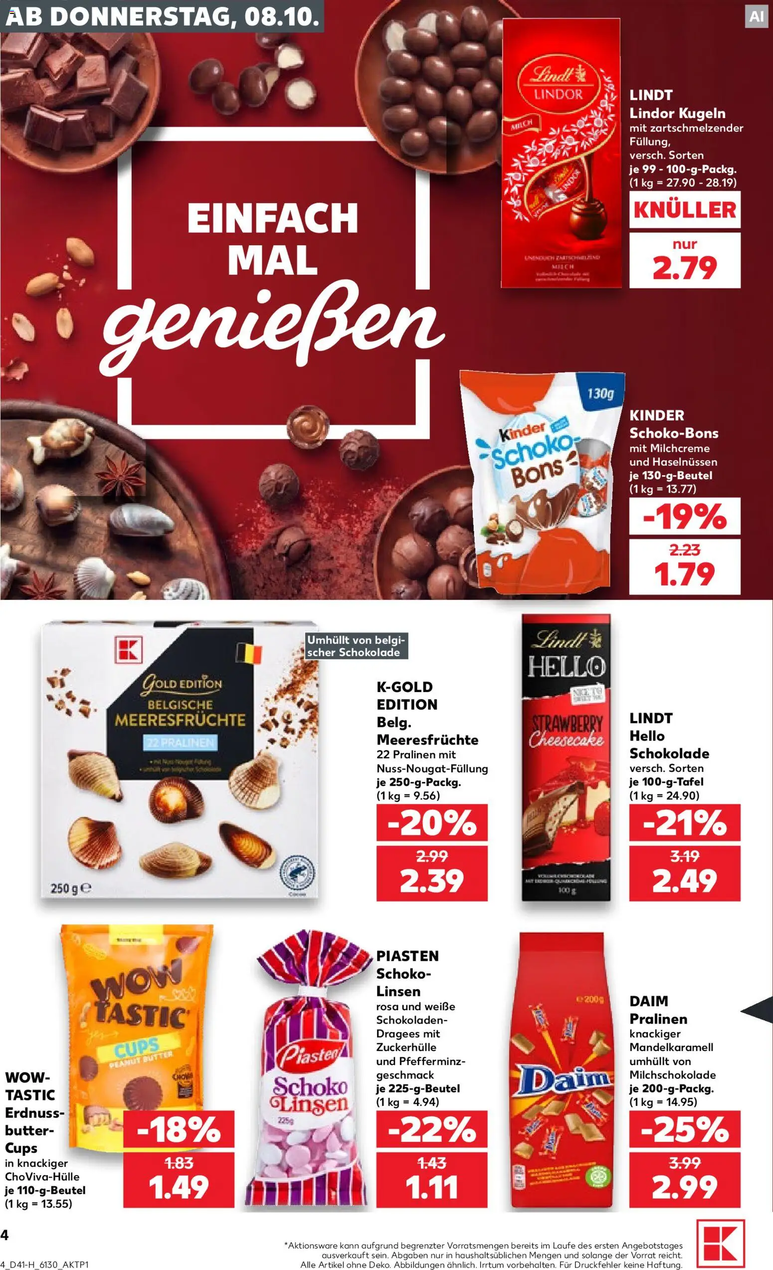 {H1} | Pagina: 4 | Producten: Kinder, Lindt, Lindor