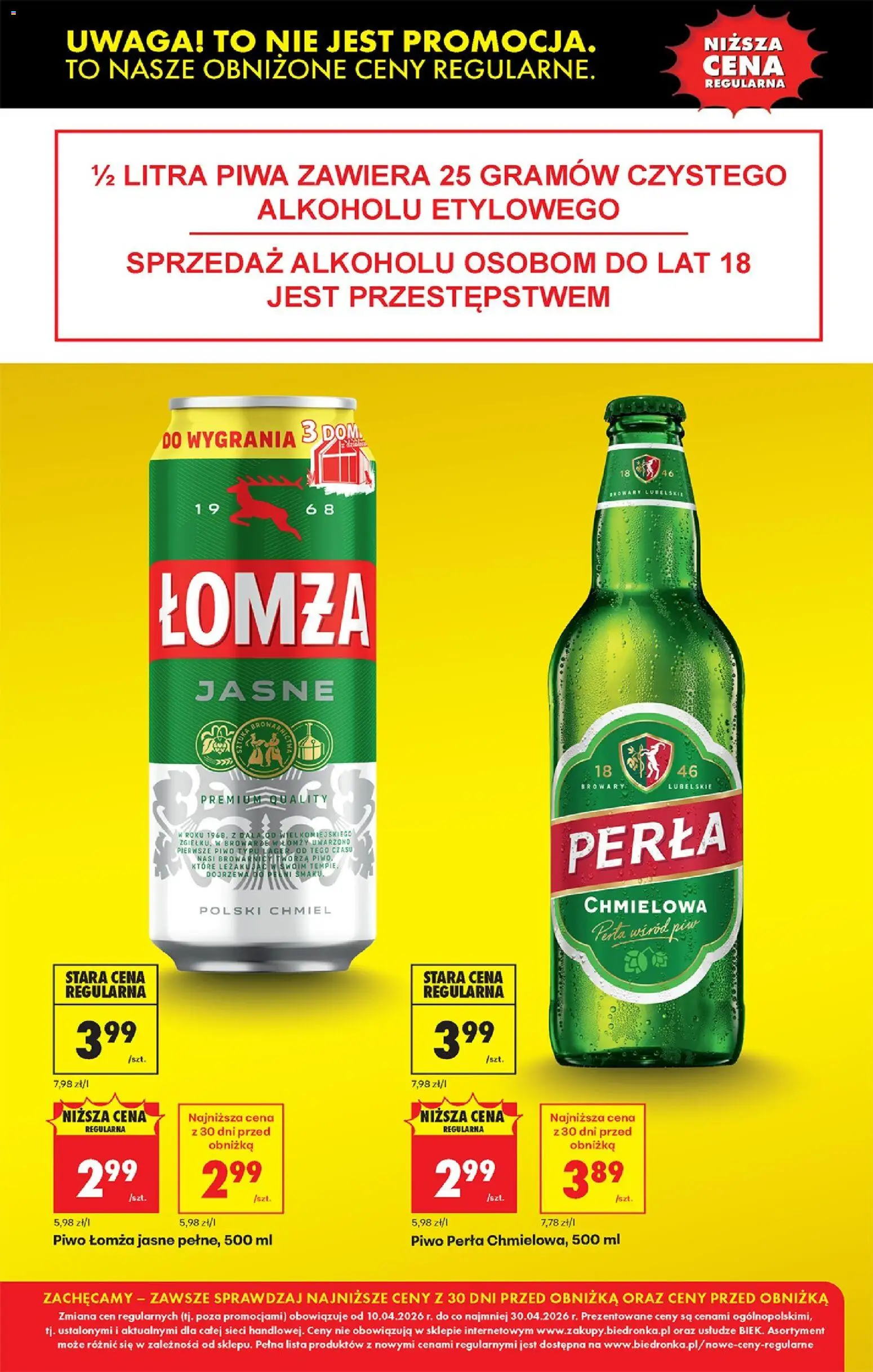 Biedronka gazetka od poniedziałku od 20.04.2026 | Strona: 18 | Produkty: Piwo perła, Piwo