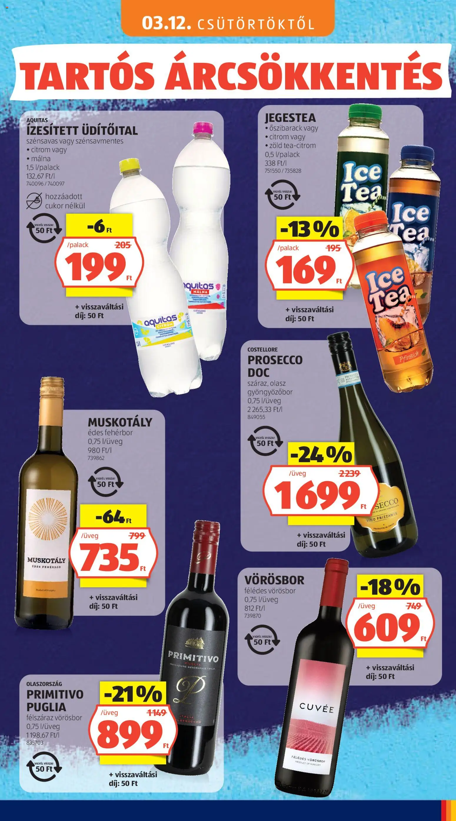 Aldi akciós ujság - amely érvényes a következő dátumtól: 03.05.2026 | Oldal: 49 | Termékek: Tea, Fehérbor, Vörösbor, Cukor