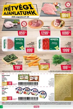 COOP - Abc & Szuper / Tisza - amely érvényes a következő dátumtól: 2026.08.27. | Oldal: 8 | Termékek: Hamburgerhús, Kapor, Sárgarépa, Kometa
