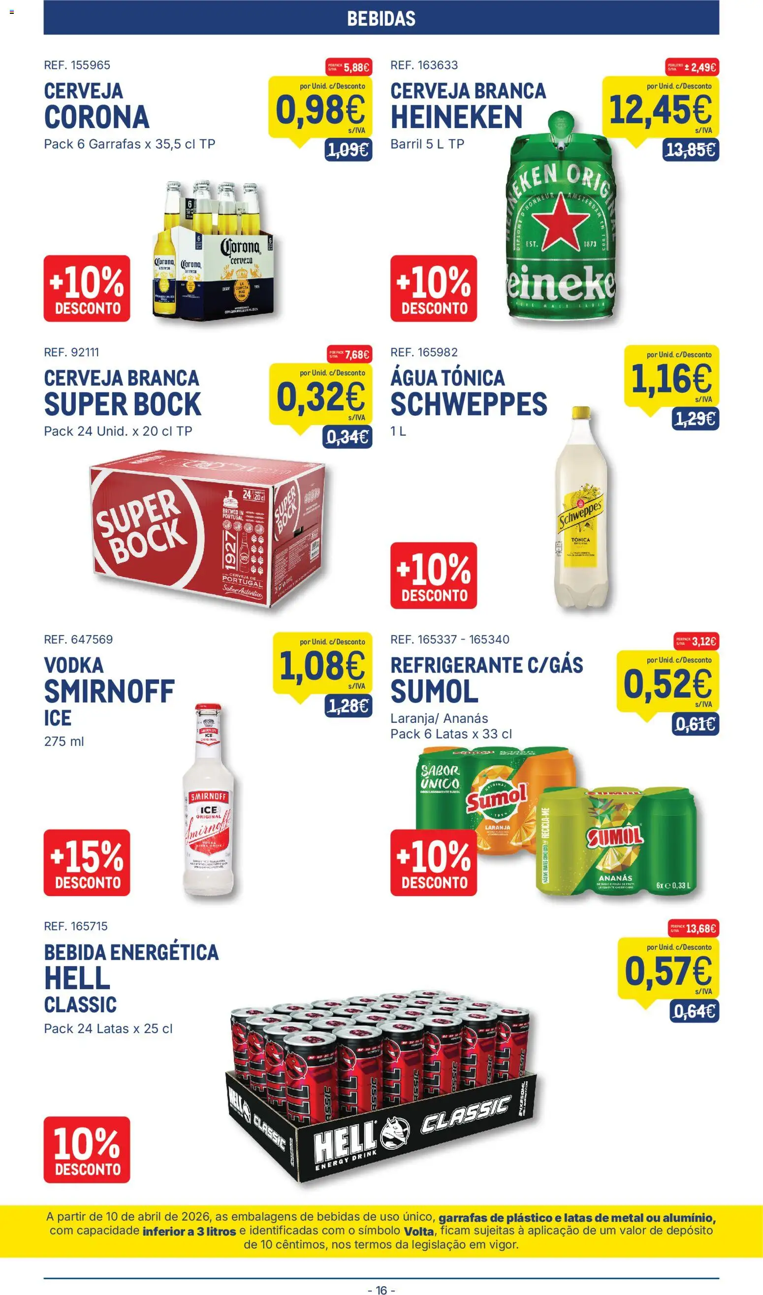 Makro folheto │ válido de 25/08/2026 | Página: 16 | Produtos: Super bock, Ananás, Cerveja, Bebida energética