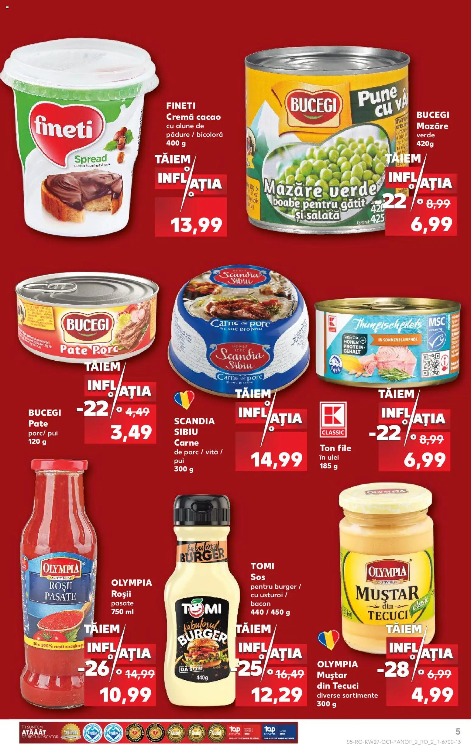 Noul catalog Kaufland – valabil de la 01.07.2026 | Pagină: 5 | Produse: Mazăre, Bacon, Burger, Usturoi