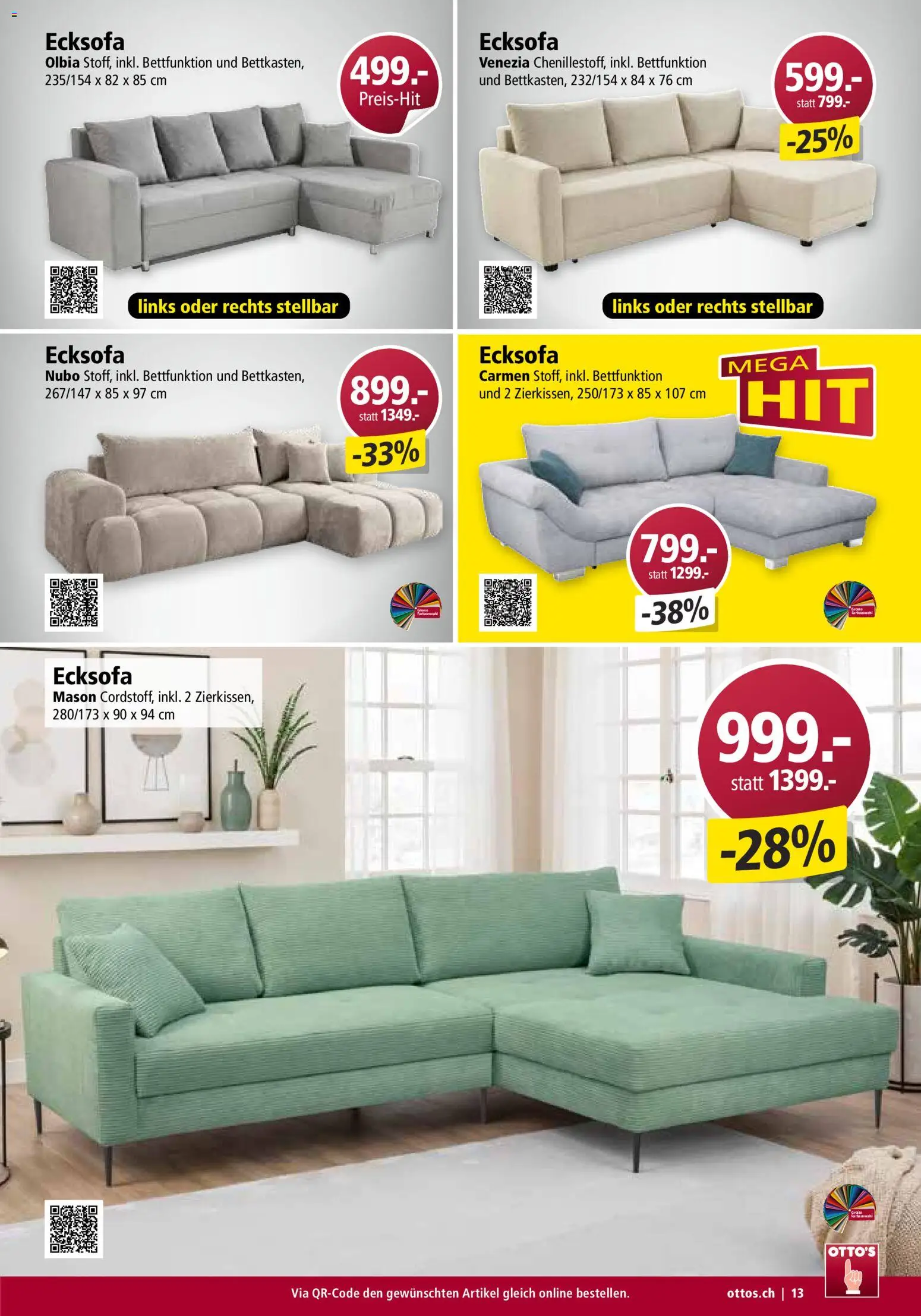 Otto's Aktionen Möbelflyer – gültig ab 01.09.2026 | Seite: 13 | Produkte: Ecksofa