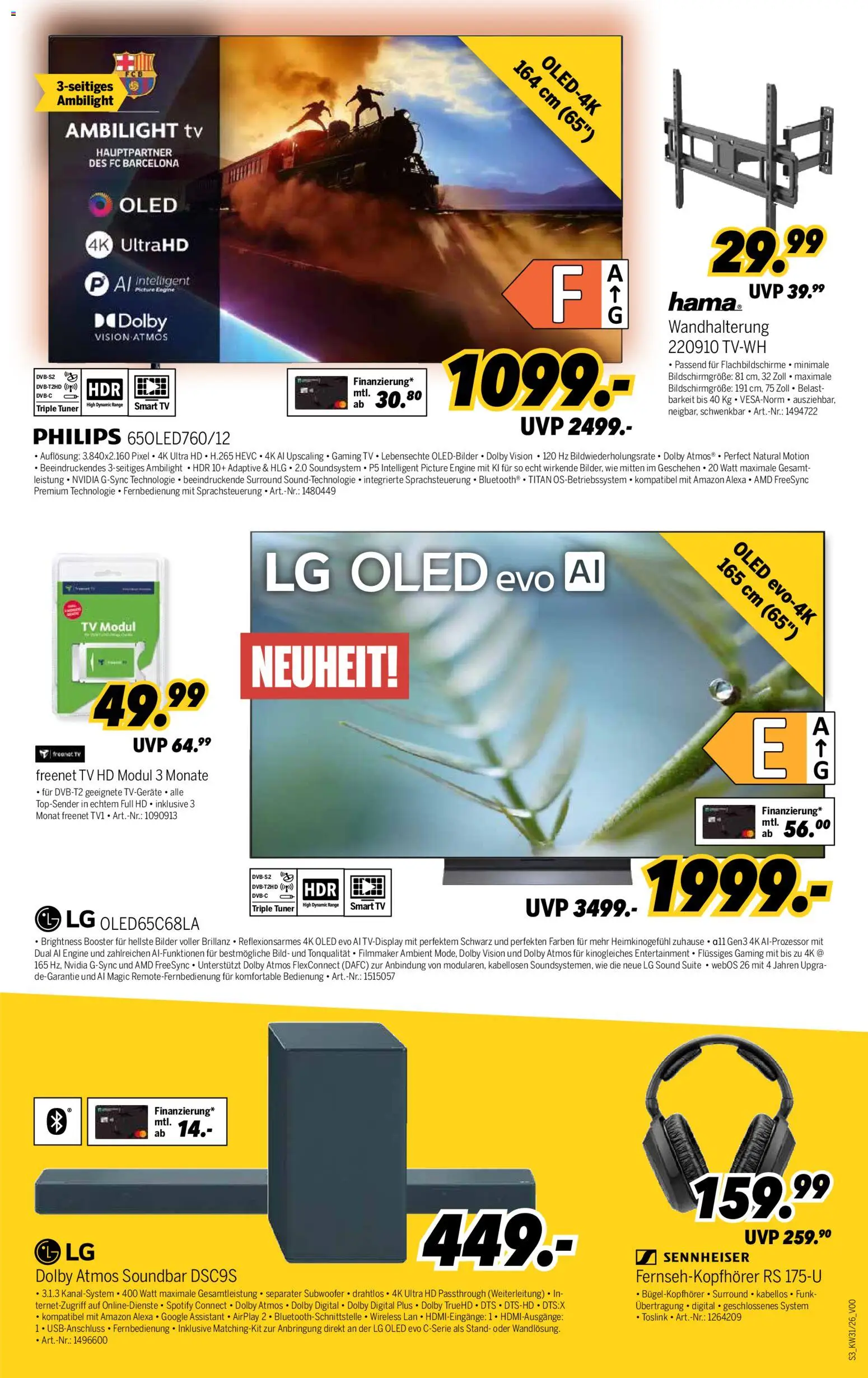 Medimax Prospekt – gültig ab 25.07.2026 | Seite: 3 | Produkte: Smart TV, Bilder, Soundsystem, TV