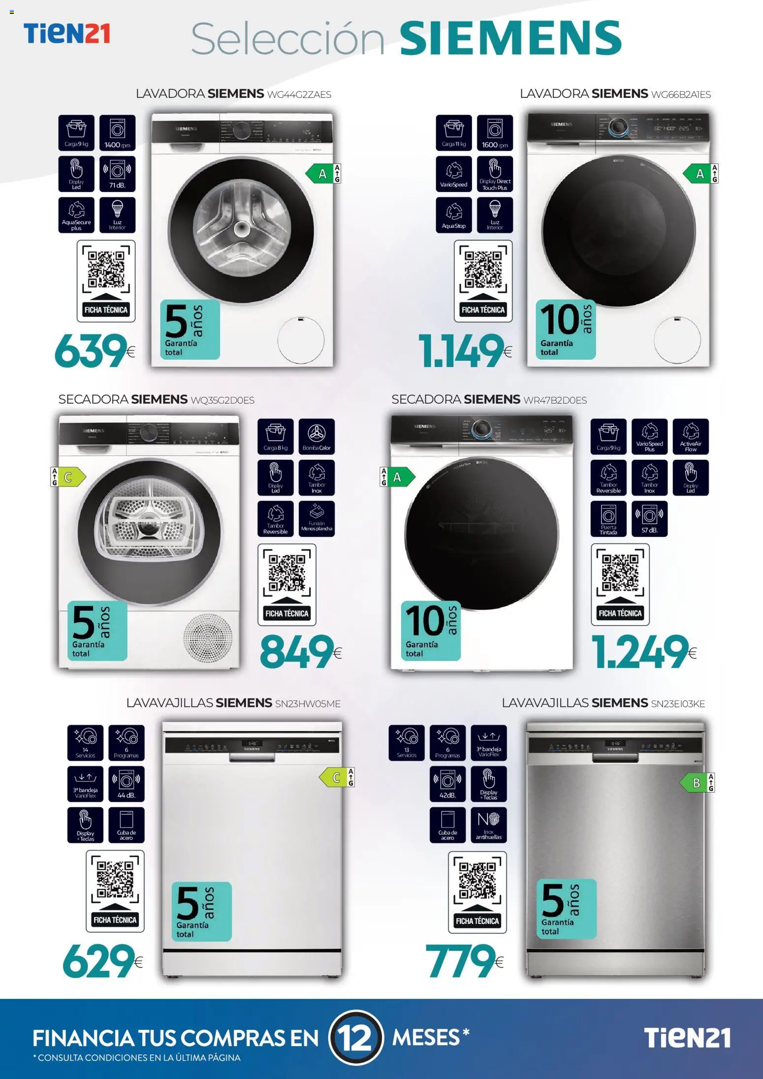 Tien 21 folleto Siemens │ válido desde el 01/07/2026 | Página: 2 | Productos: Secadora, Lavavajillas, Plancha, Bandeja