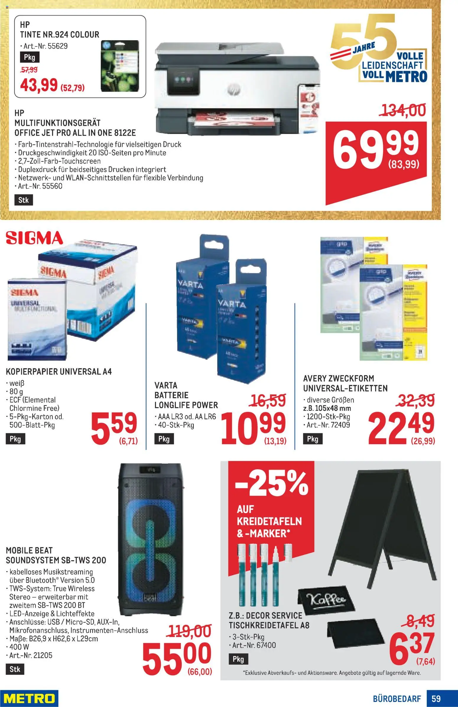 Metro angebote Profi gültig ab 03.09.2026 | Seite: 59 | Produkte: USB, Batterie, Kaffee