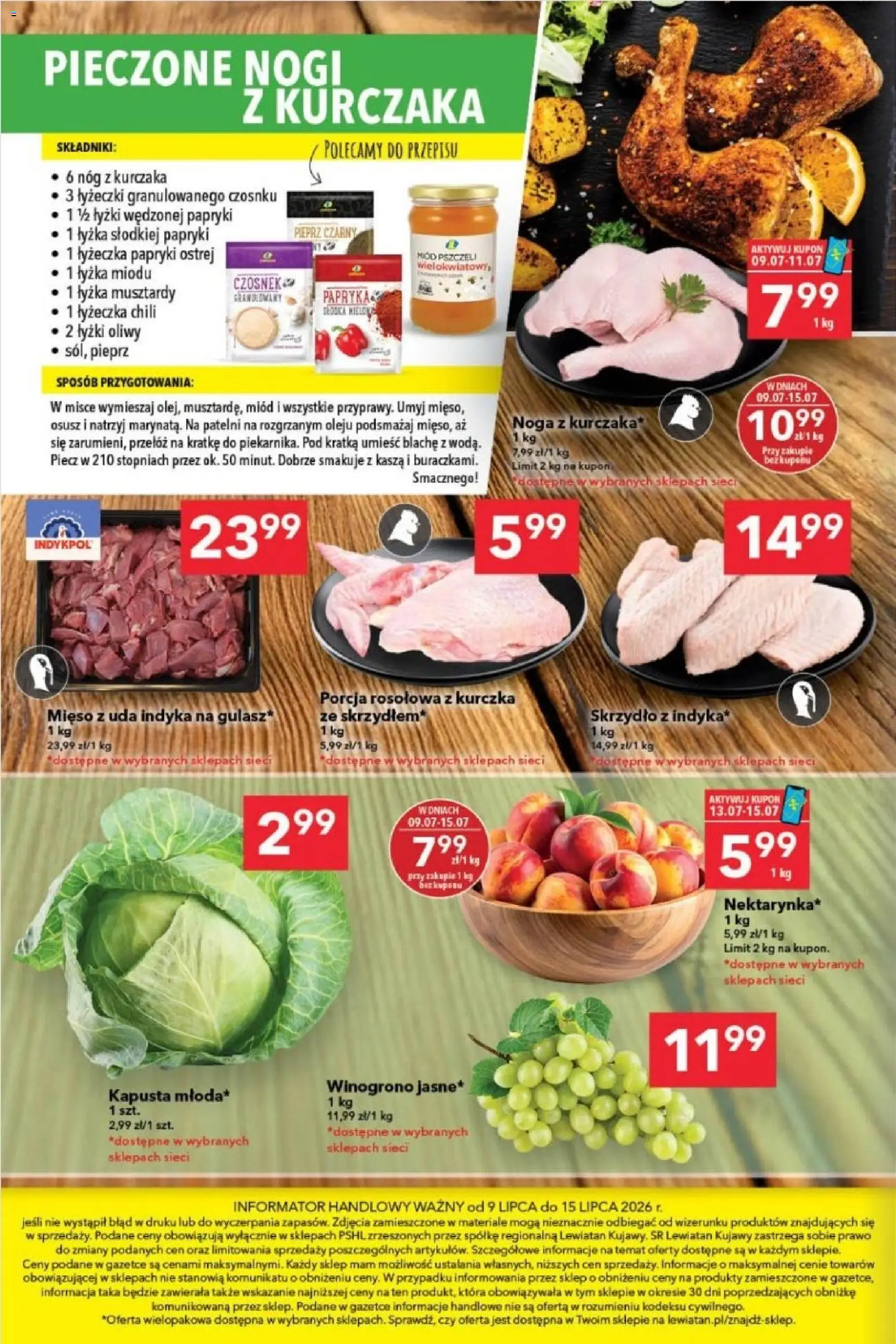 Lewiatan gazetka - Przepis na udany tydzień od 09.07.2026 | Strona: 4 | Produkty: Kapusta, Winogrono, Mięso, Papryka