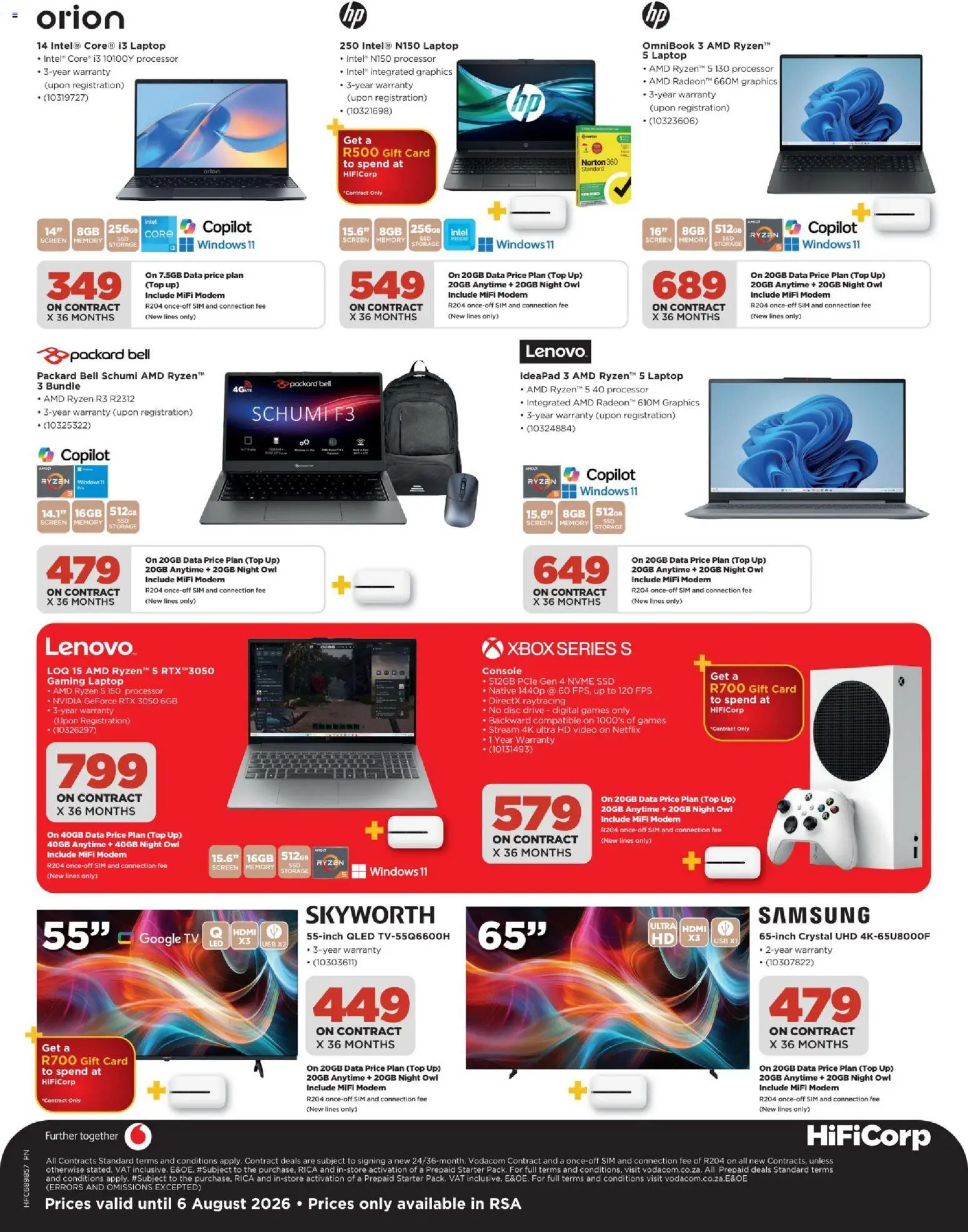 New HiFi Corp catalogue – valid from 07/07/2026 | Page: 4 | Products: Data, Sim, Gift card, Laptop