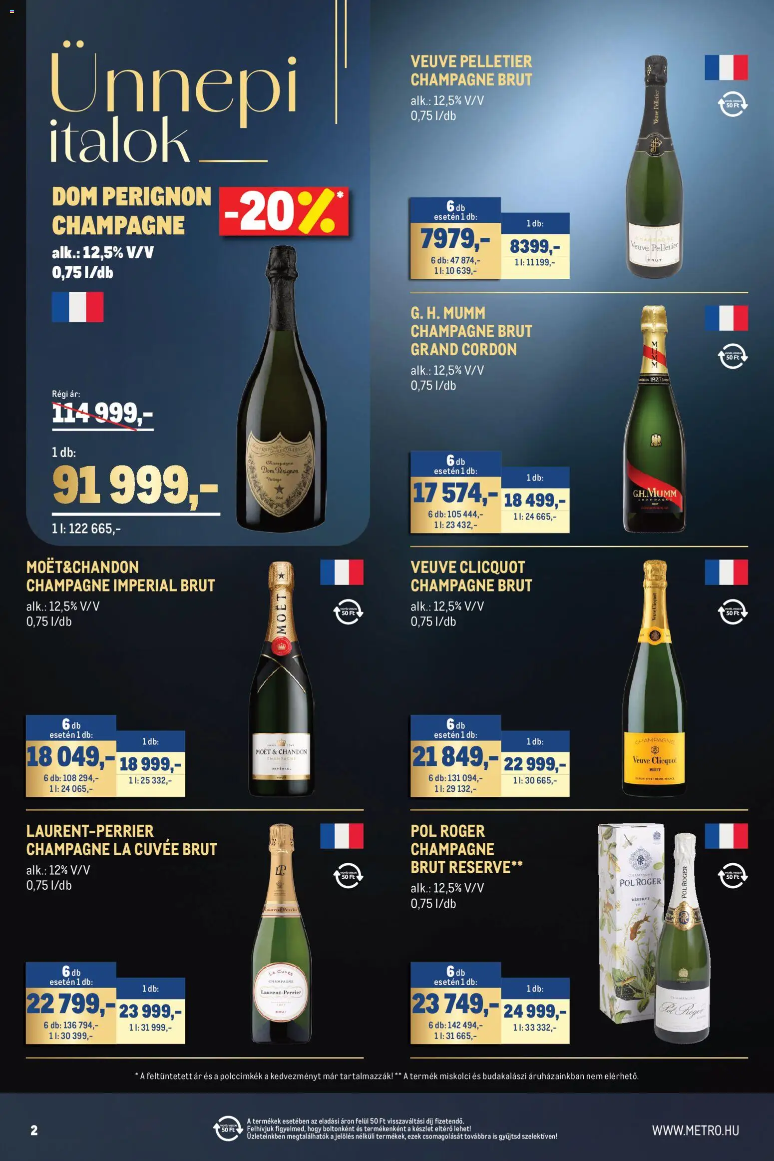 Metro akciós ujság - amely érvényes a következő dátumtól: 2026.11.02. | Oldal: 2 | Termékek: Moët, Dom Perignon, Cuvée, Só
