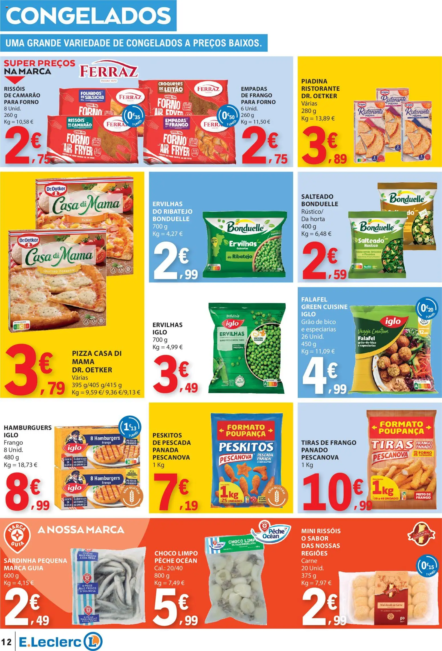 E.Leclerc folheto │ válido de 03/09/2026 | Página: 12 | Produtos: Air fryer, Tiras de frango, Salsicha, Carne