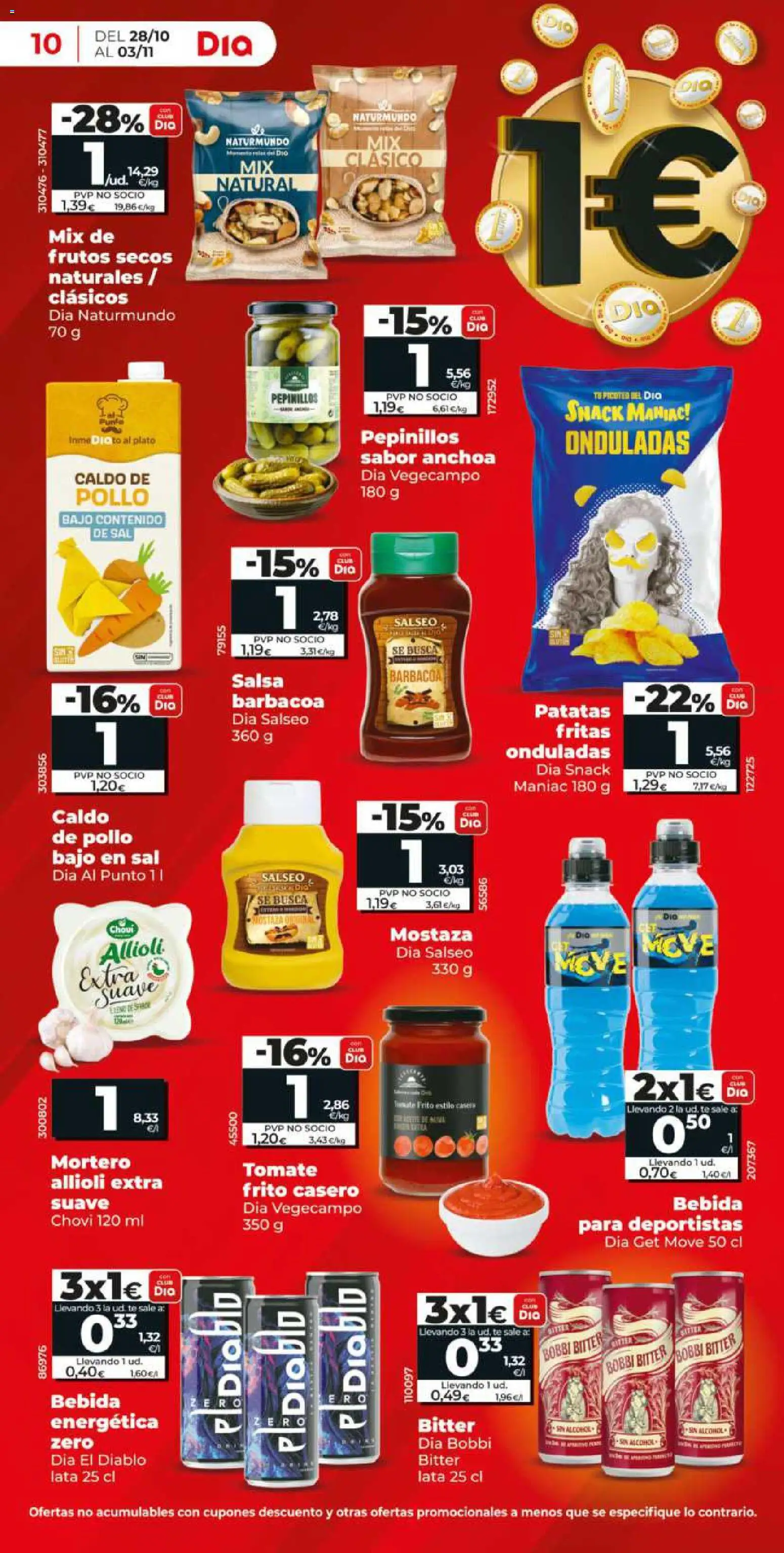 Dia - folleto │ válido desde el 28/10/2026 | Página: 10 | Productos: Caldo de pollo, Bebida energética, Frutos secos, Té