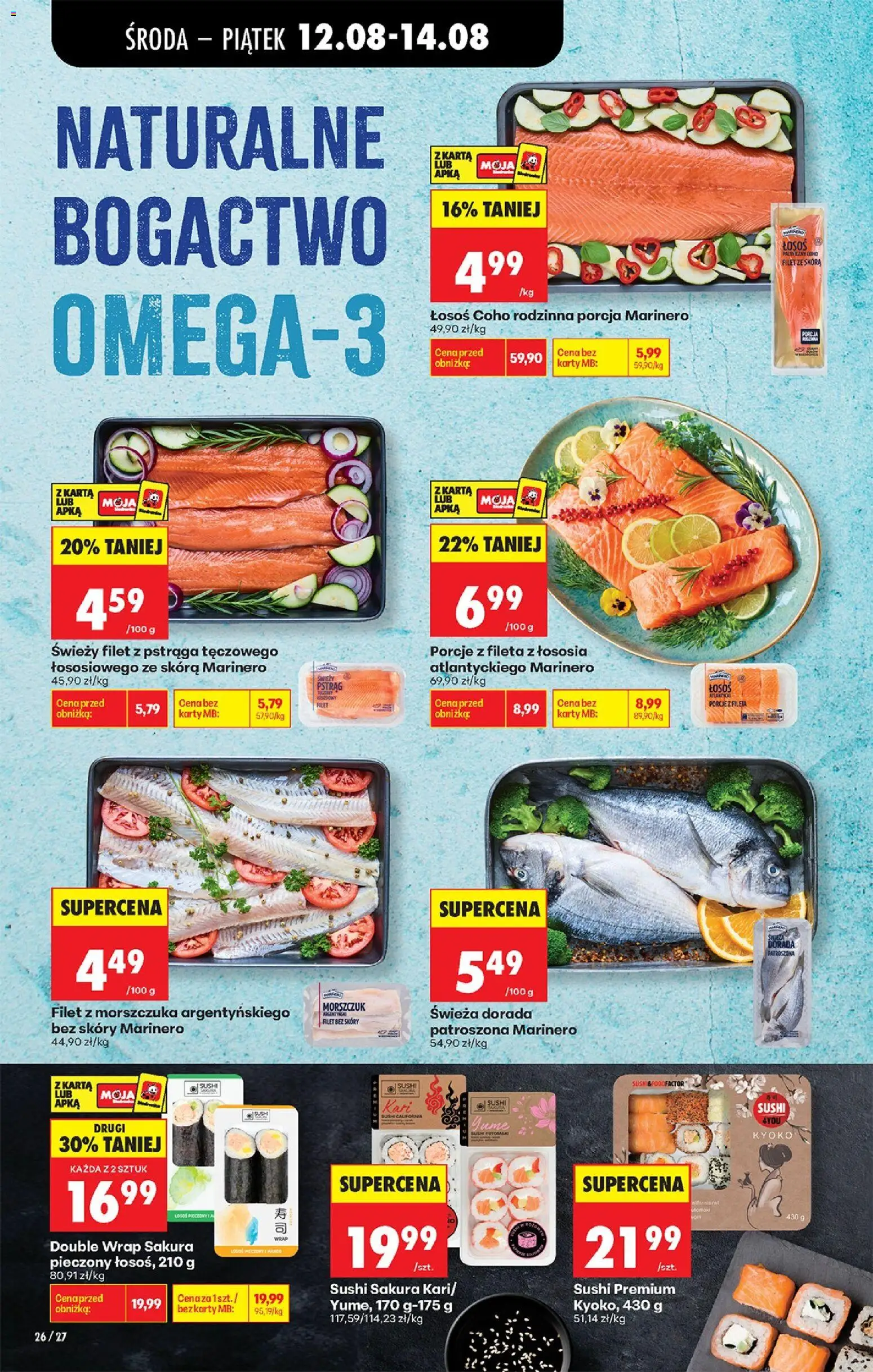 Biedronka gazetka od środy od 12.08.2026 | Strona: 38 | Produkty: Karta, Pstrąg, Łosoś, Filet