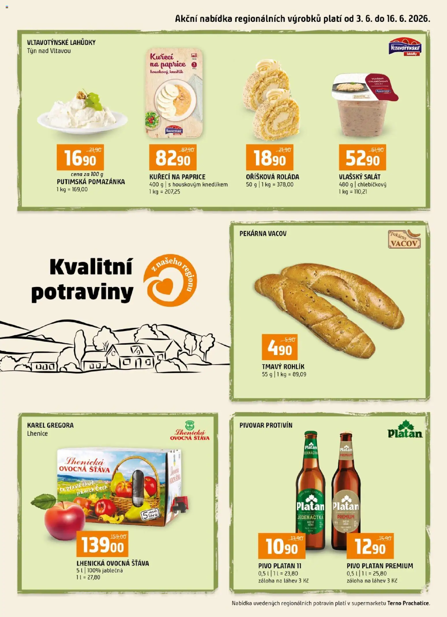 Terno leták od 03.06.2026 | Strana: 16 | Produkty: Rohlík, Salát, Potraviny, Láhev