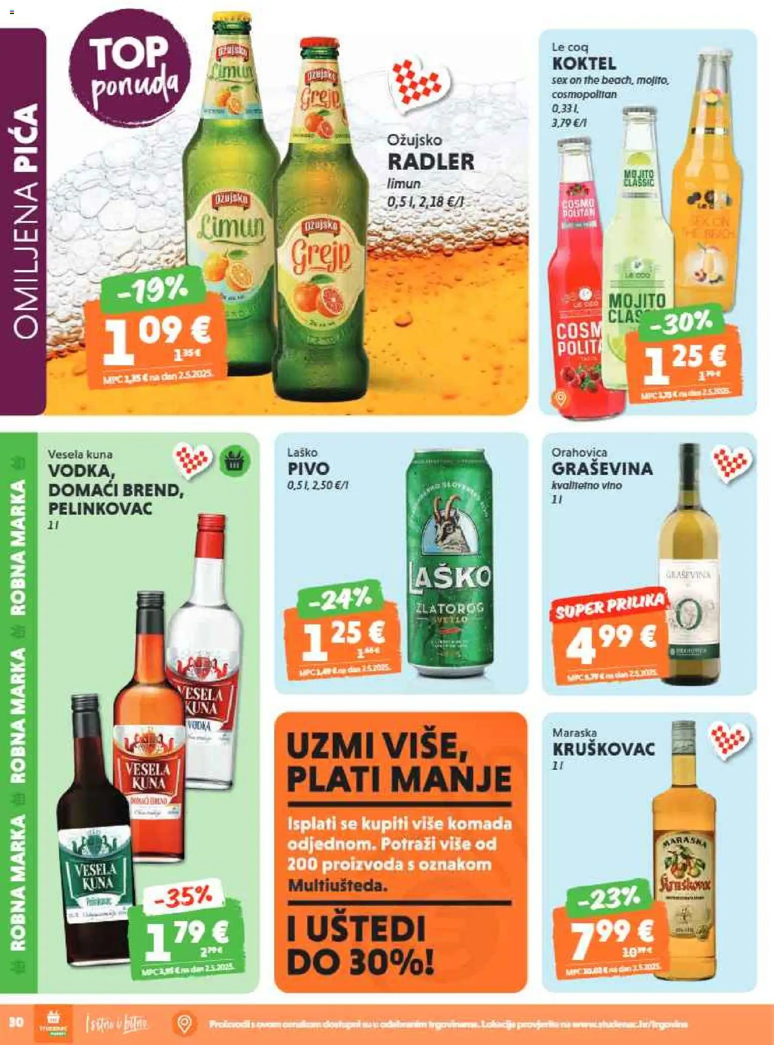 Studenac katalog | vrijedi od 10.06.2026 | Stranica: 30 | Proizvodi: Pica, Laško, Ožujsko, Vodka