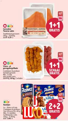 Koekjes, Lu - Prince of Lulu Combineer & profiteer Van 120 g tot 10 x 40 g Bijv.: 4 x aardbei, La Barquette, Lulu, 120 g - Voorbeeld van een folder van Delhaize, geldig van 21.05.2026 | Pagina: 3 | Producten: Zalm, Sós kalács, Kip, Schaal