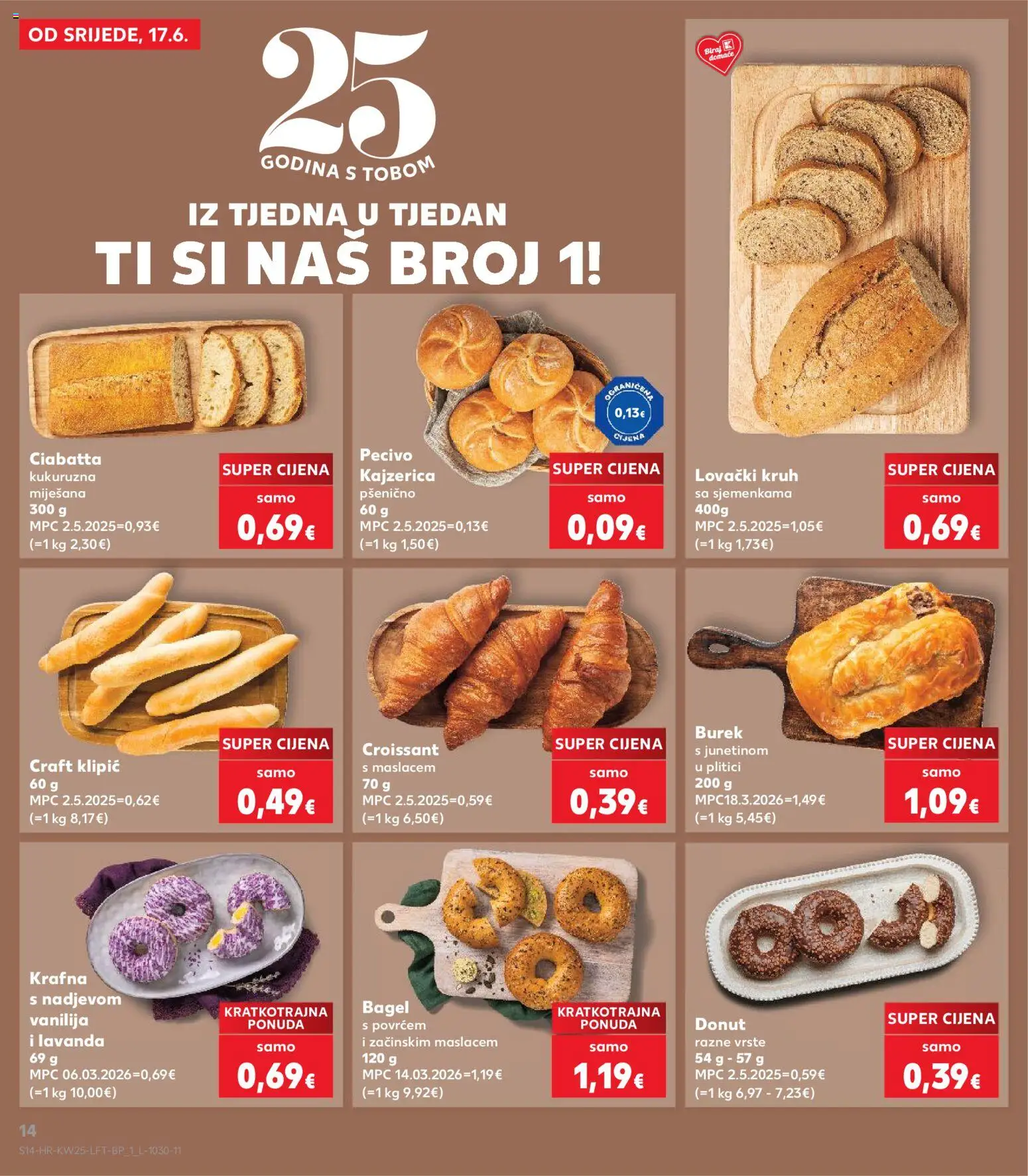 Kaufland katalog | vrijedi od 17.06.2026 | Stranica: 14 | Proizvodi: Kruh, Burek, Pecivo