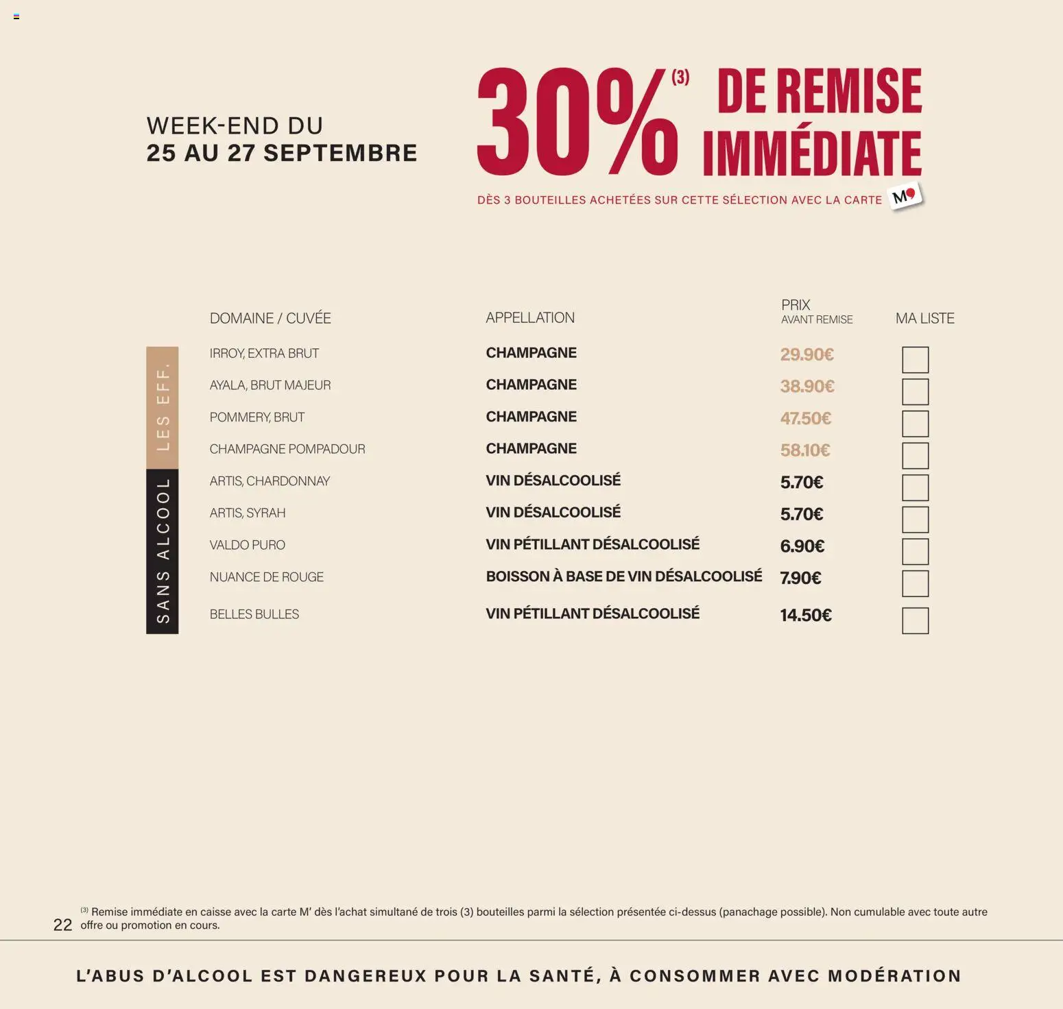 {H1} | Page: 22 | Produits: Boisson, Base, Champagne, Vin