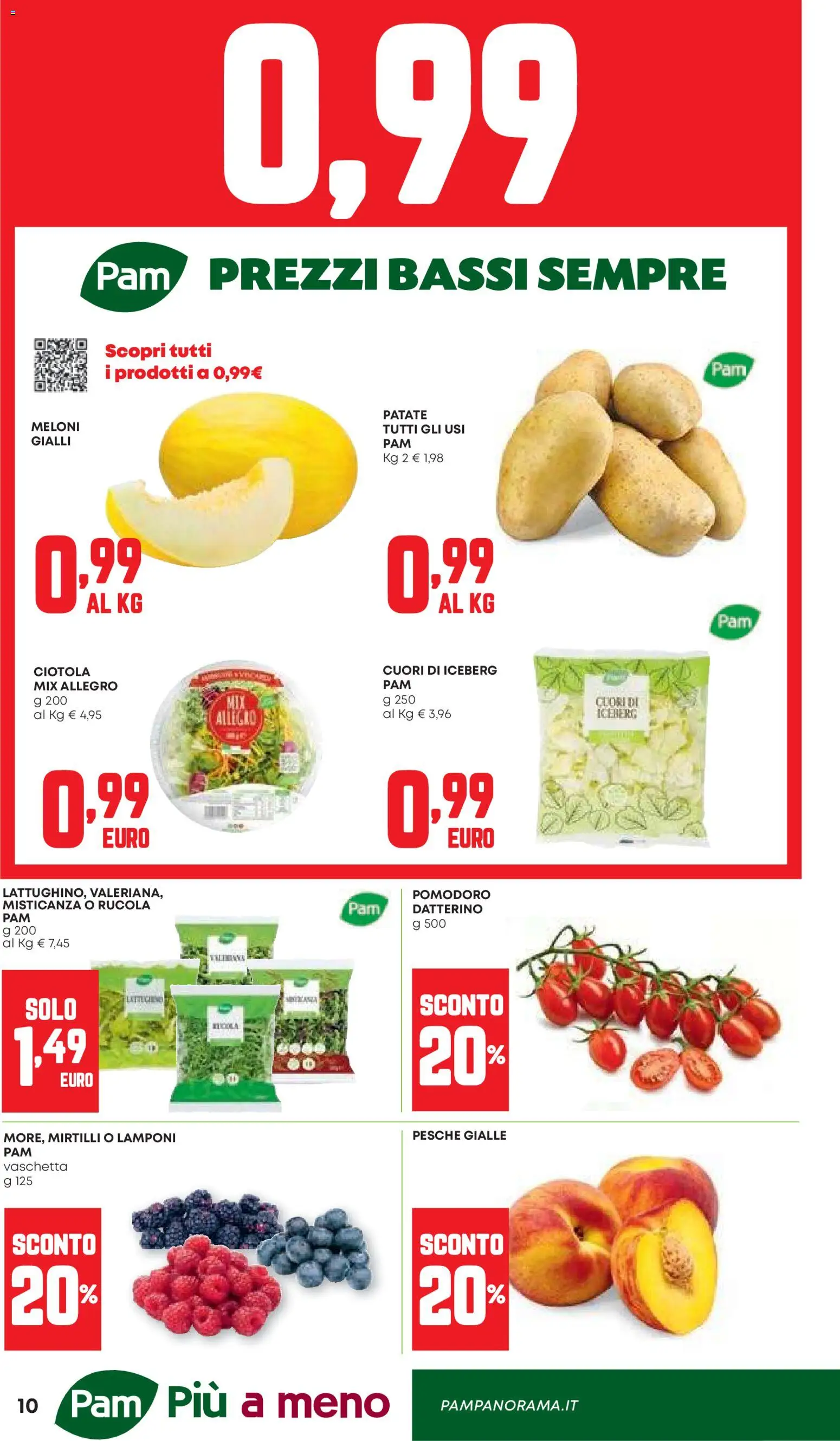 Volantino Panorama del 30/07/2026 | Pagina: 10 | Prodotti: Rucola, Lamponi, Patate, Ciotola