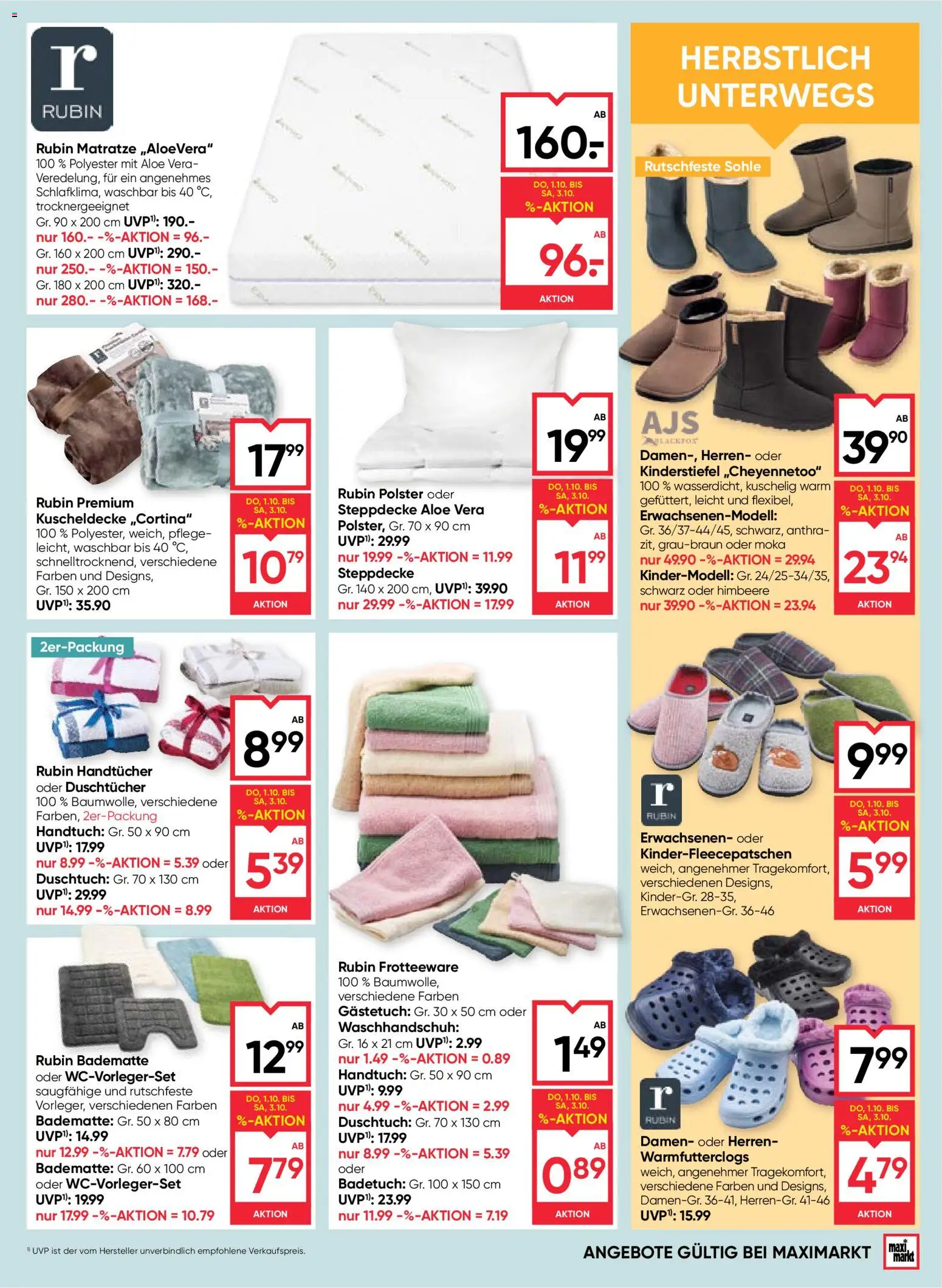 Maximarkt maxi.wochenende gültig ab 01.10.2026 | Seite: 17 | Produkte: Himbeere, Matratze