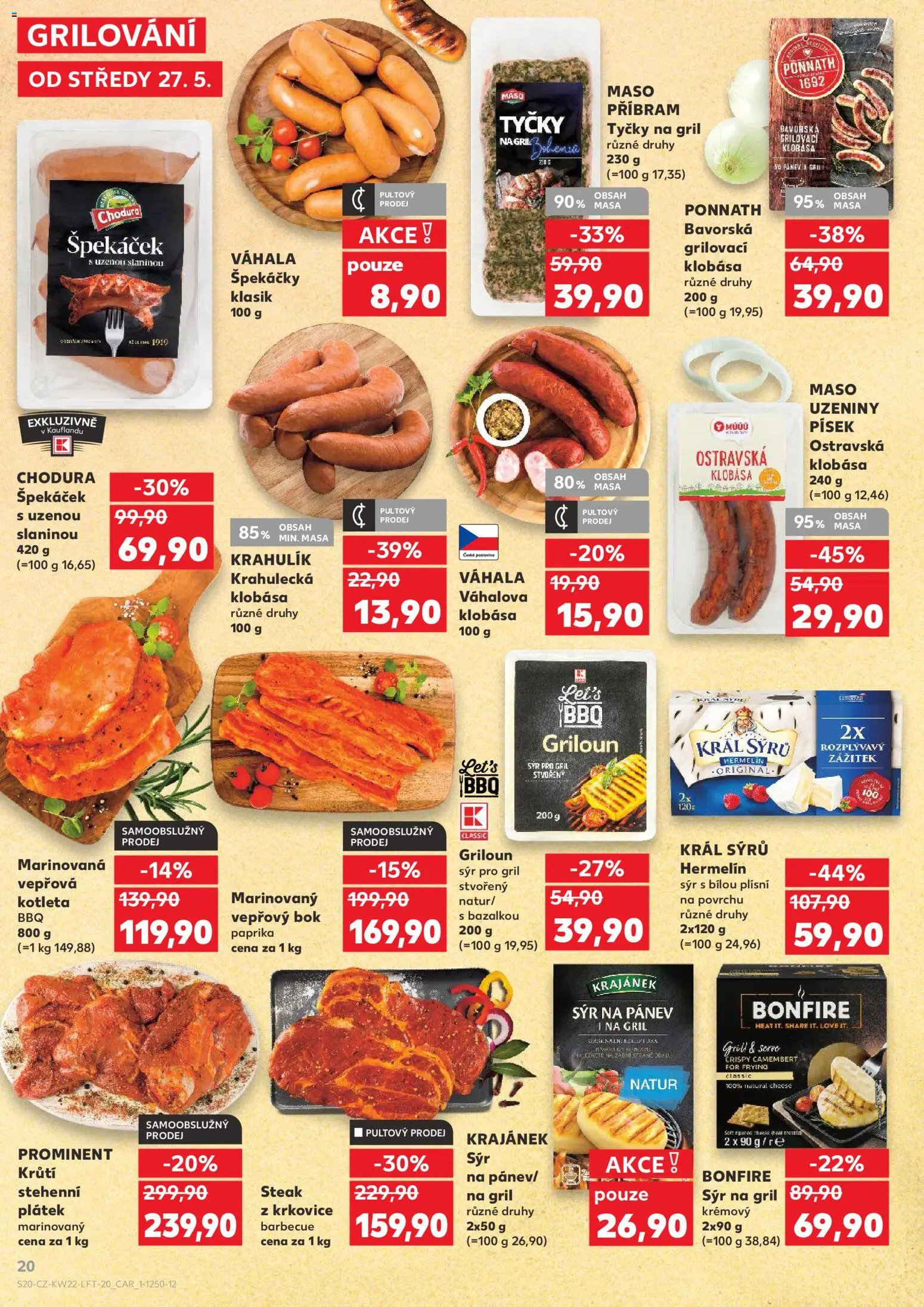 Kaufland leták - Praha 8 od 27.05.2026 | Strana: 20 | Produkty: Pánev, Sýr na gril, Hermelín, Gril