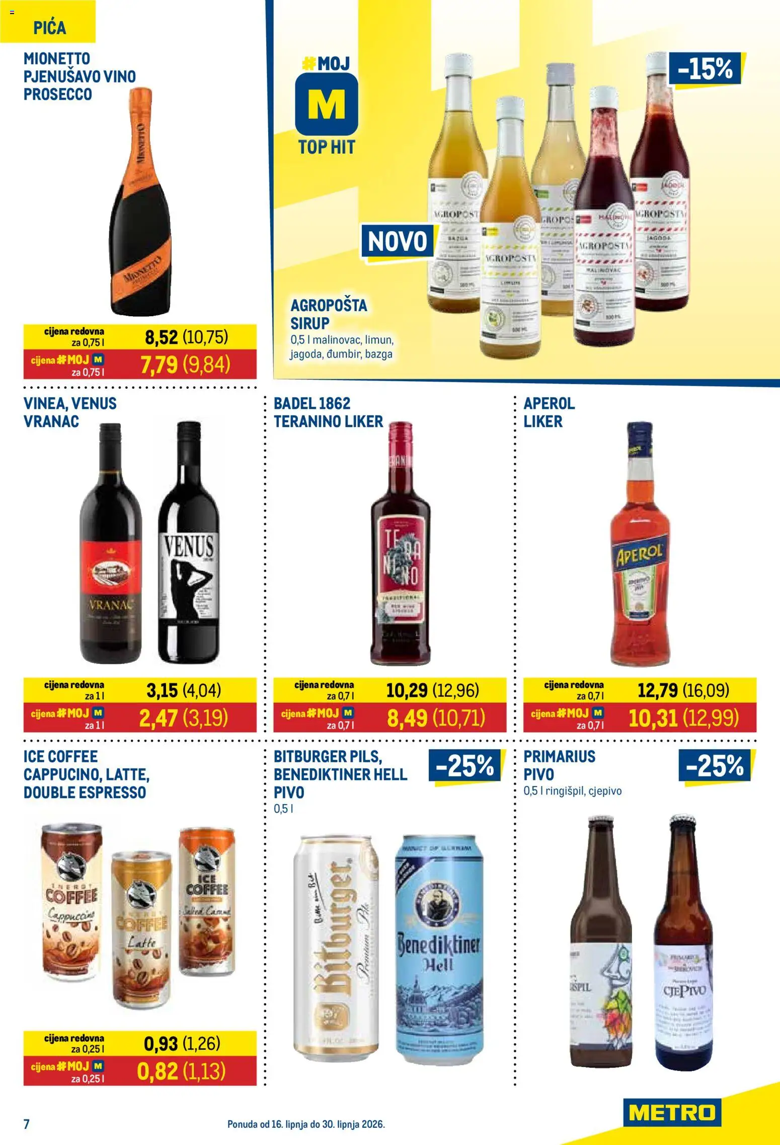 Metro katalog | vrijedi od 16.06.2026 | Stranica: 7 | Proizvodi: Prosecco, Pica, Vino, Sirup