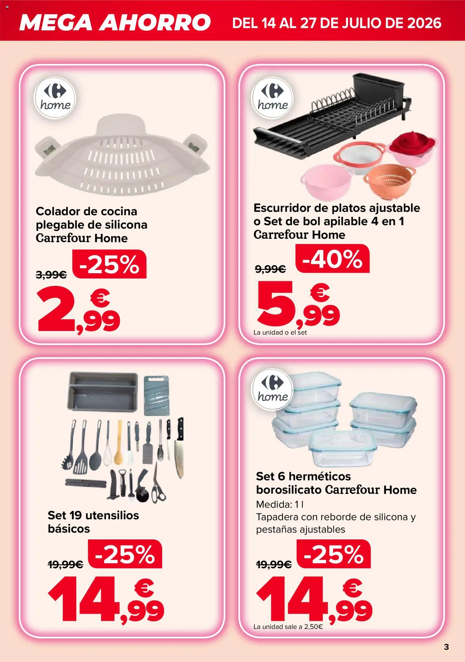 Carrefour Mega Ahorro │ válido desde el 14/07/2026 | Página: 3 | Productos: Cocina