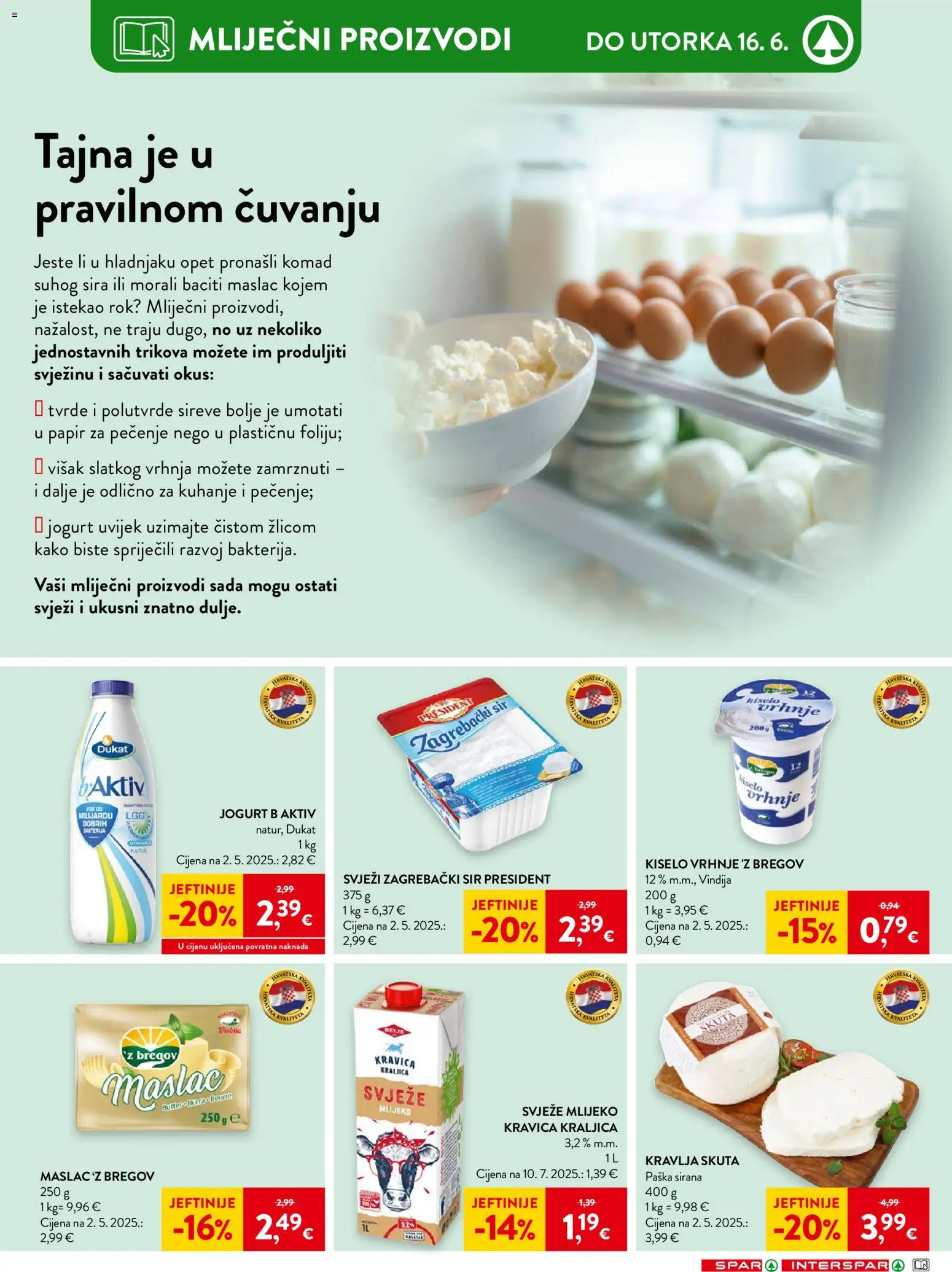 Spar katalog | vrijedi od 10.06.2026 | Stranica: 24 | Proizvodi: Mlijeko, Maslac, Jogurt, Kiselo vrhnje