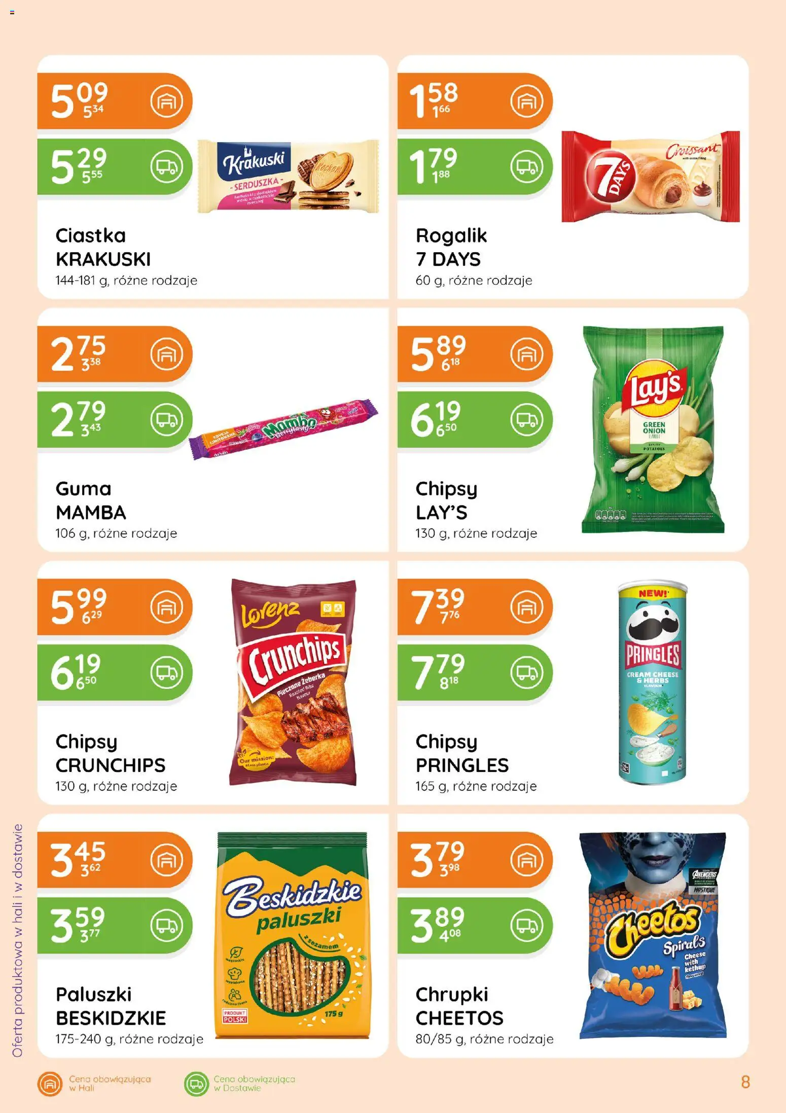 Eurocash gazetka - Ofensywa Spożywcza od 17.09.2026 | Strona: 8 | Produkty: Cream cheese, Chrupki, Pringles, Ciastka