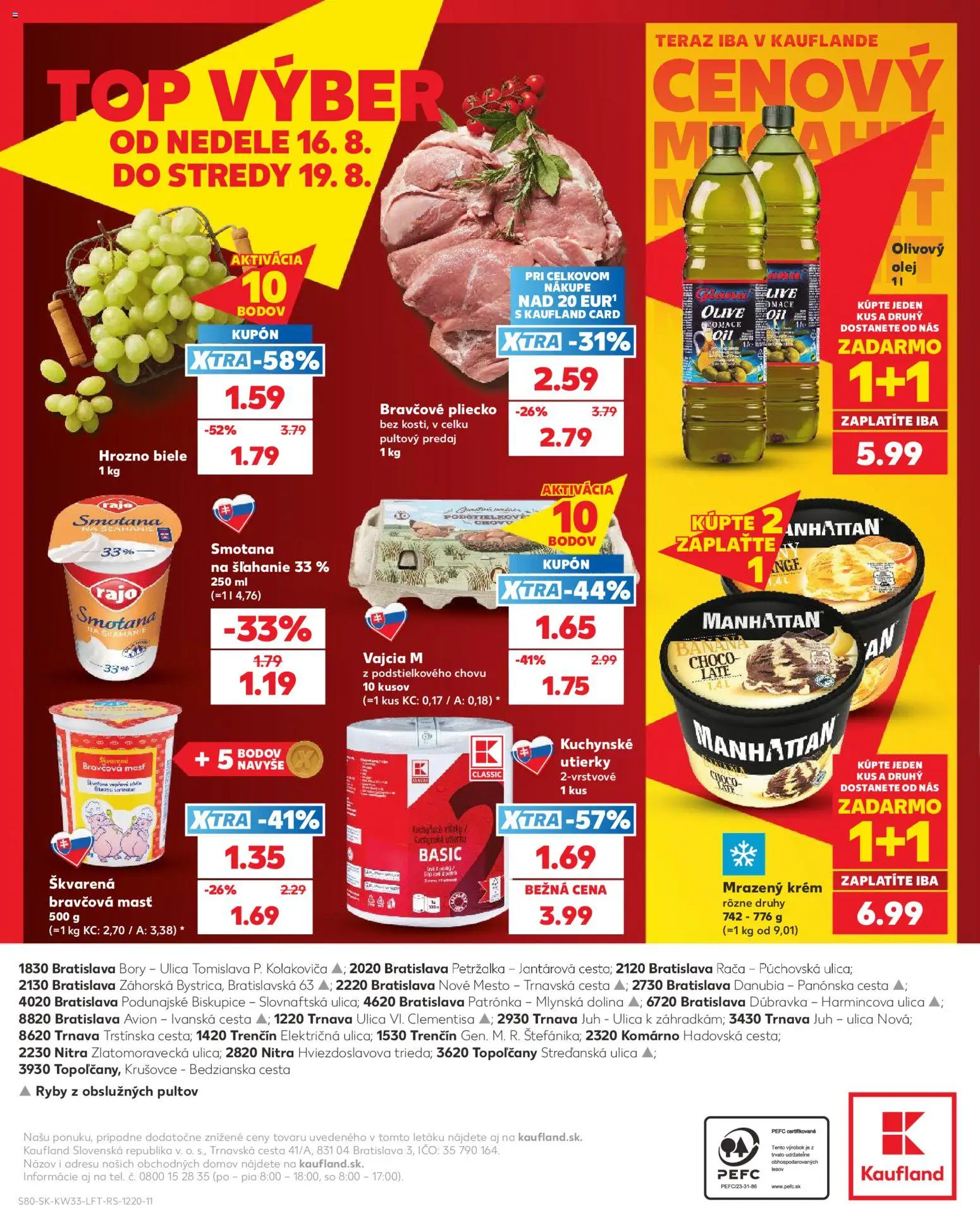 Nové Kaufland akcie – leták je platný od 13.08.2026 | Strana: 80 | Produkty: Vajcia, Smotana, Krém, Hrozno